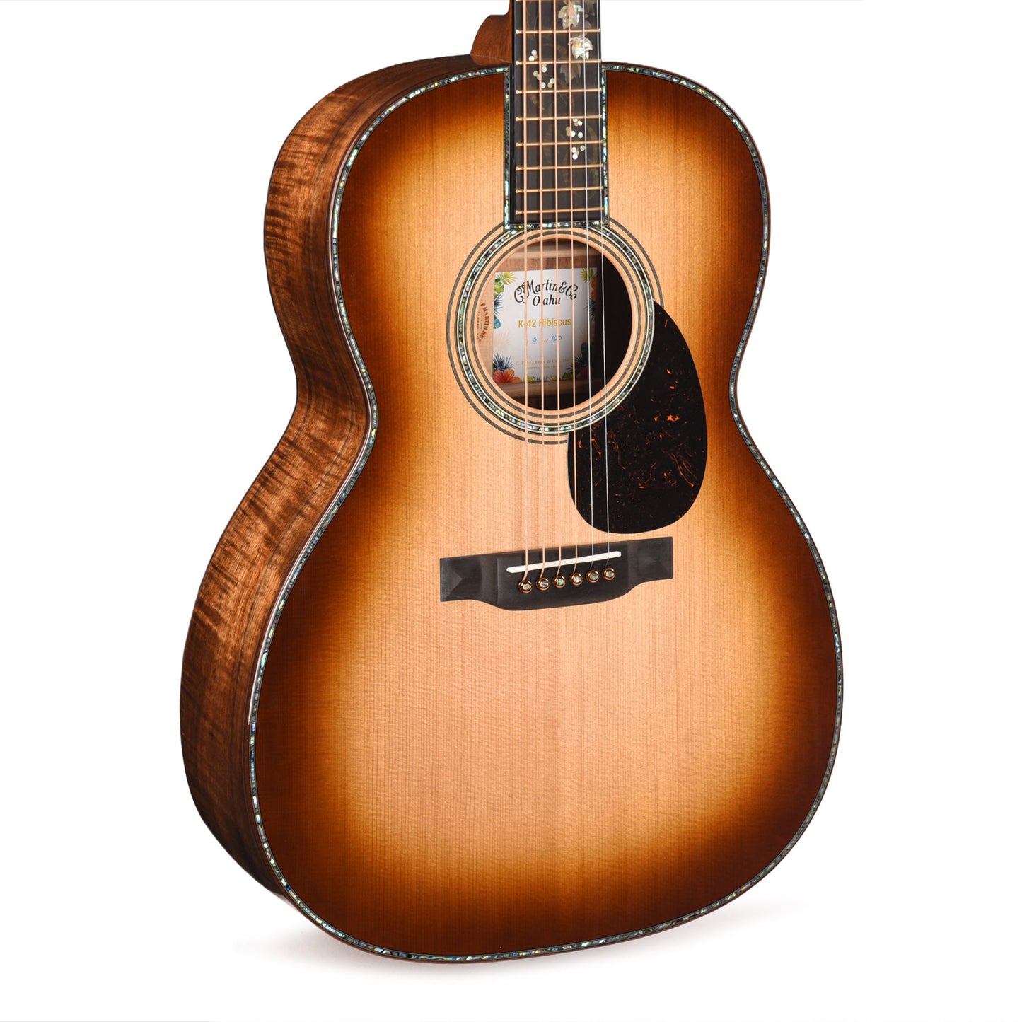 Martin Limited Edition O'ahu K-42 Hibiscus Reclaimed Sitka Spruce/Figured Koa Dark Toasted Burst