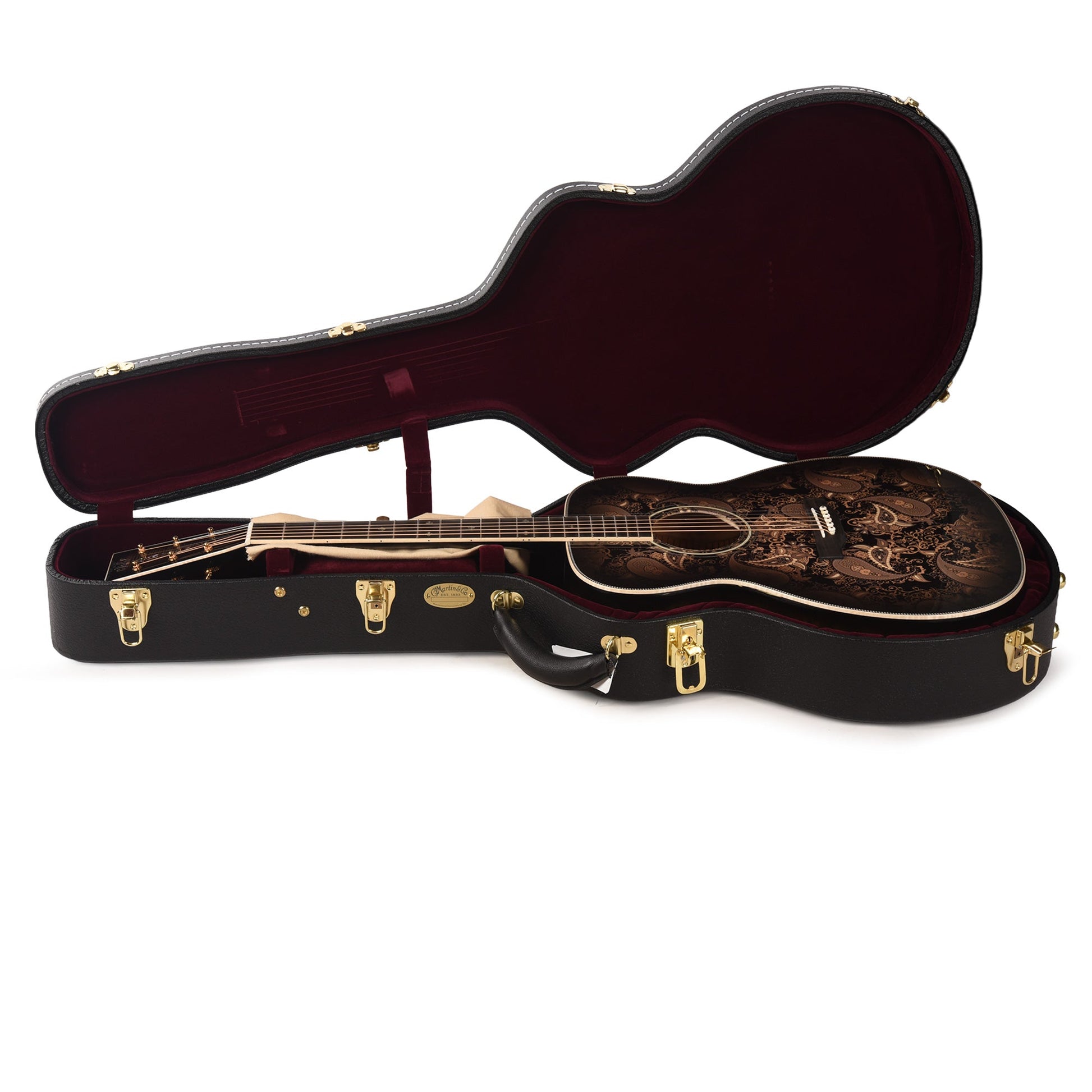 Martin Custom Shop M Paisley Engelmann Spruce/Quilted Maple Ember Burst