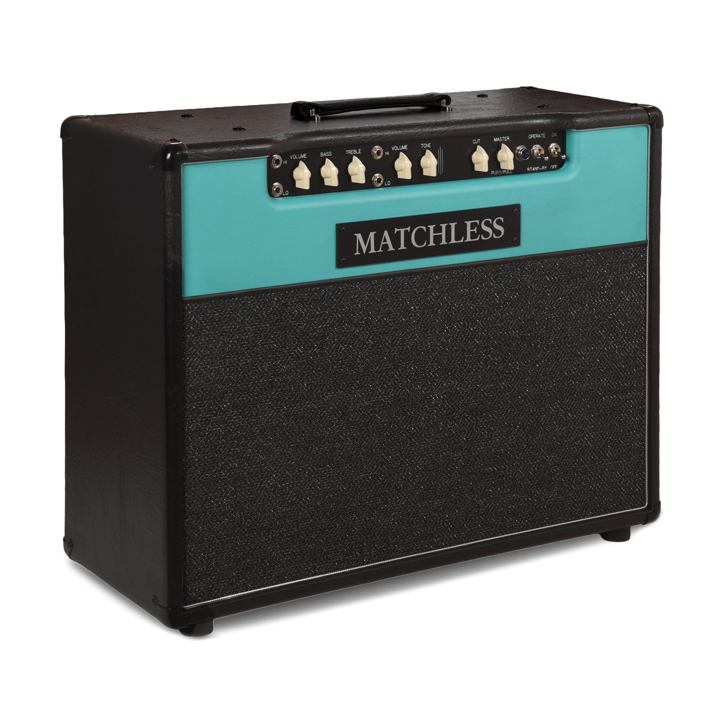 Matchless DC-30 2x12" 30W Combo Black w/ Turquoise Front Panel & Silver Grille