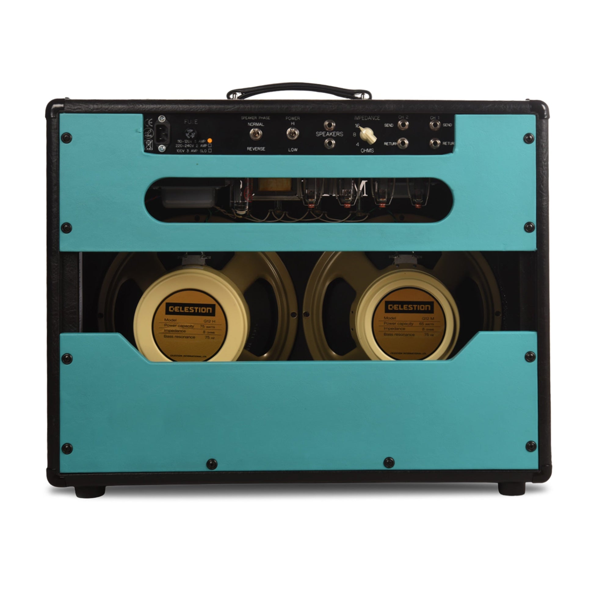 Matchless DC-30 2x12" 30W Combo Black w/ Turquoise Front Panel & Silver Grille