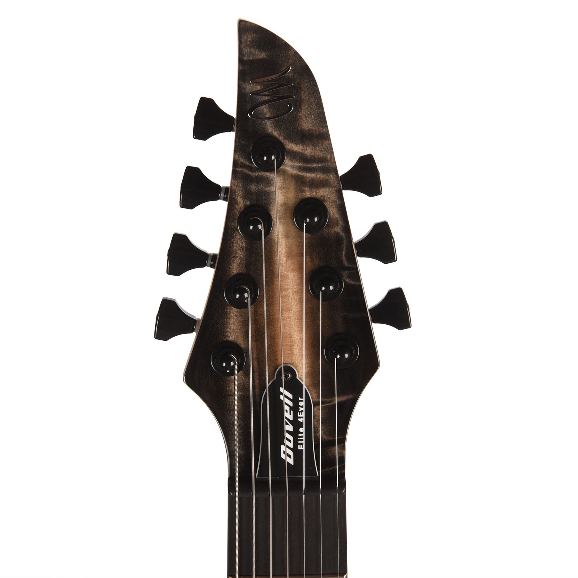 Mayones Duvell Elite 4Ever 7 AAA Curly Poplar Natural Fade Black Burst