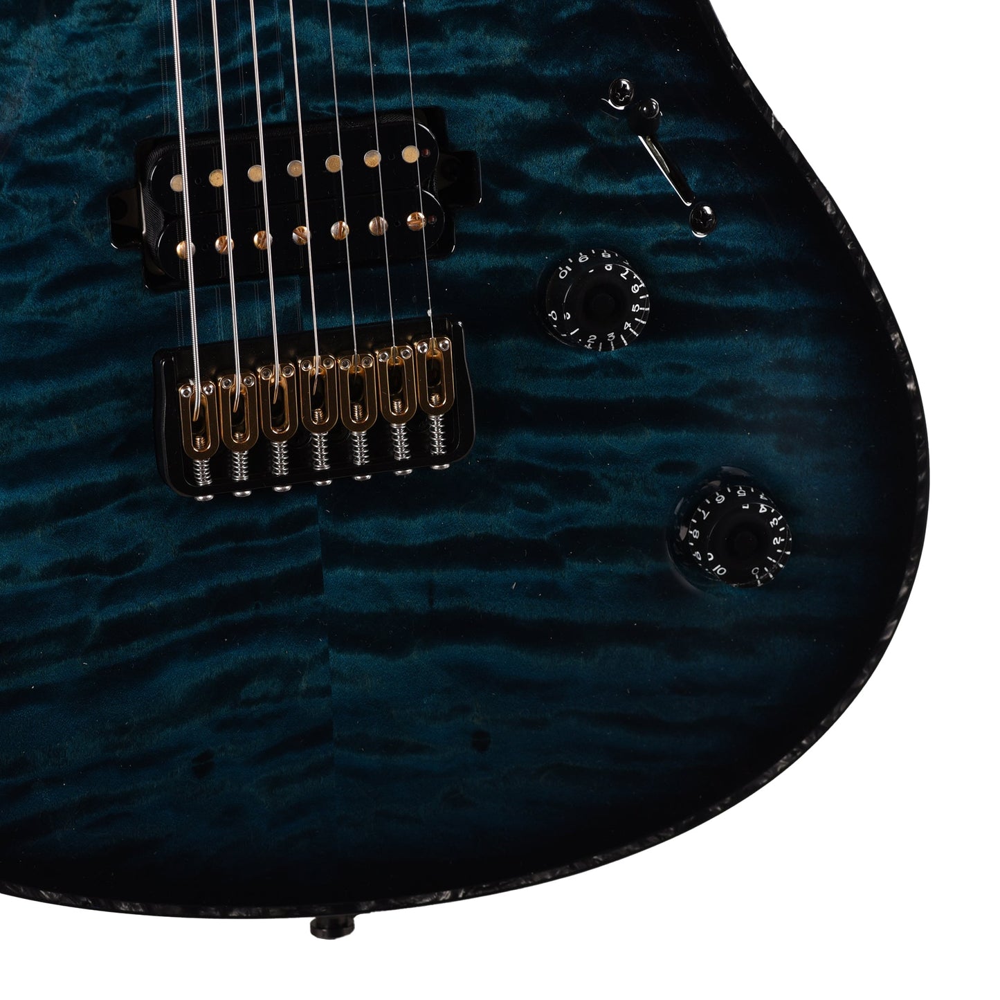 Mayones Regius Core 7 Quilted Maple 5A/Swamp Ash Trans Turquoise