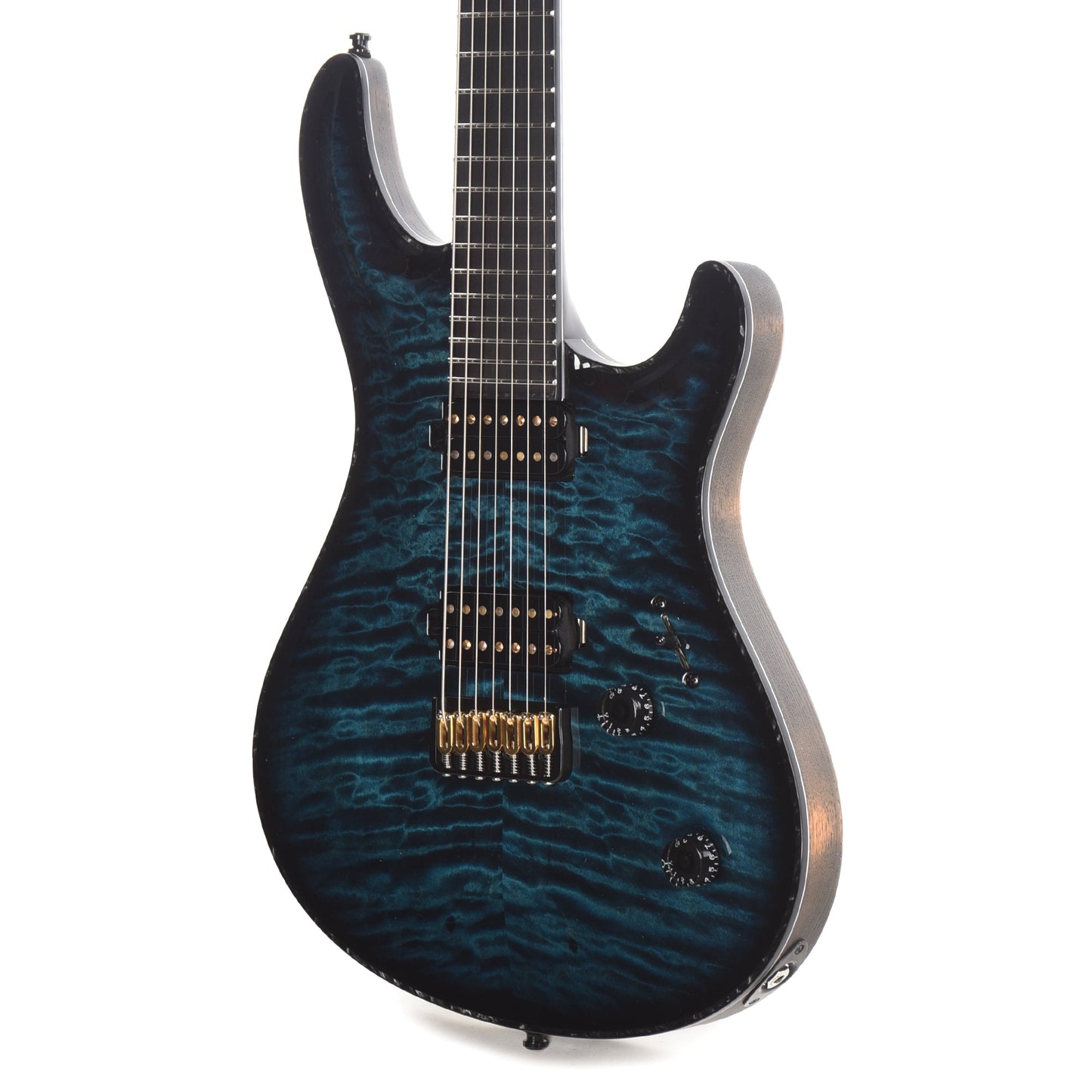 Mayones Regius Core 7 Quilted Maple 5A/Swamp Ash Trans Turquoise