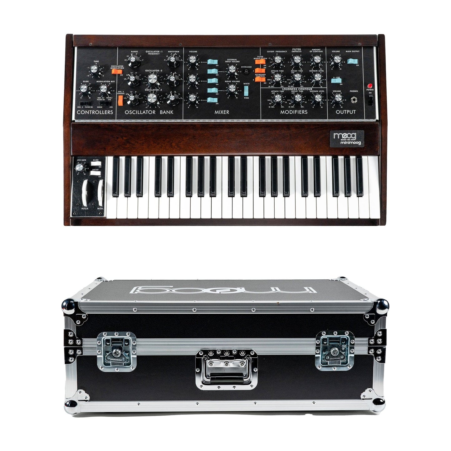 Moog Minimoog Model D Monophonic Analog Synthesizer and Moog ATA Case Bundle