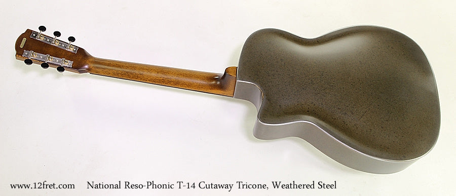 National Resophonic T-14 Cutaway Tricone Weathered Steel Resophonic Guitar