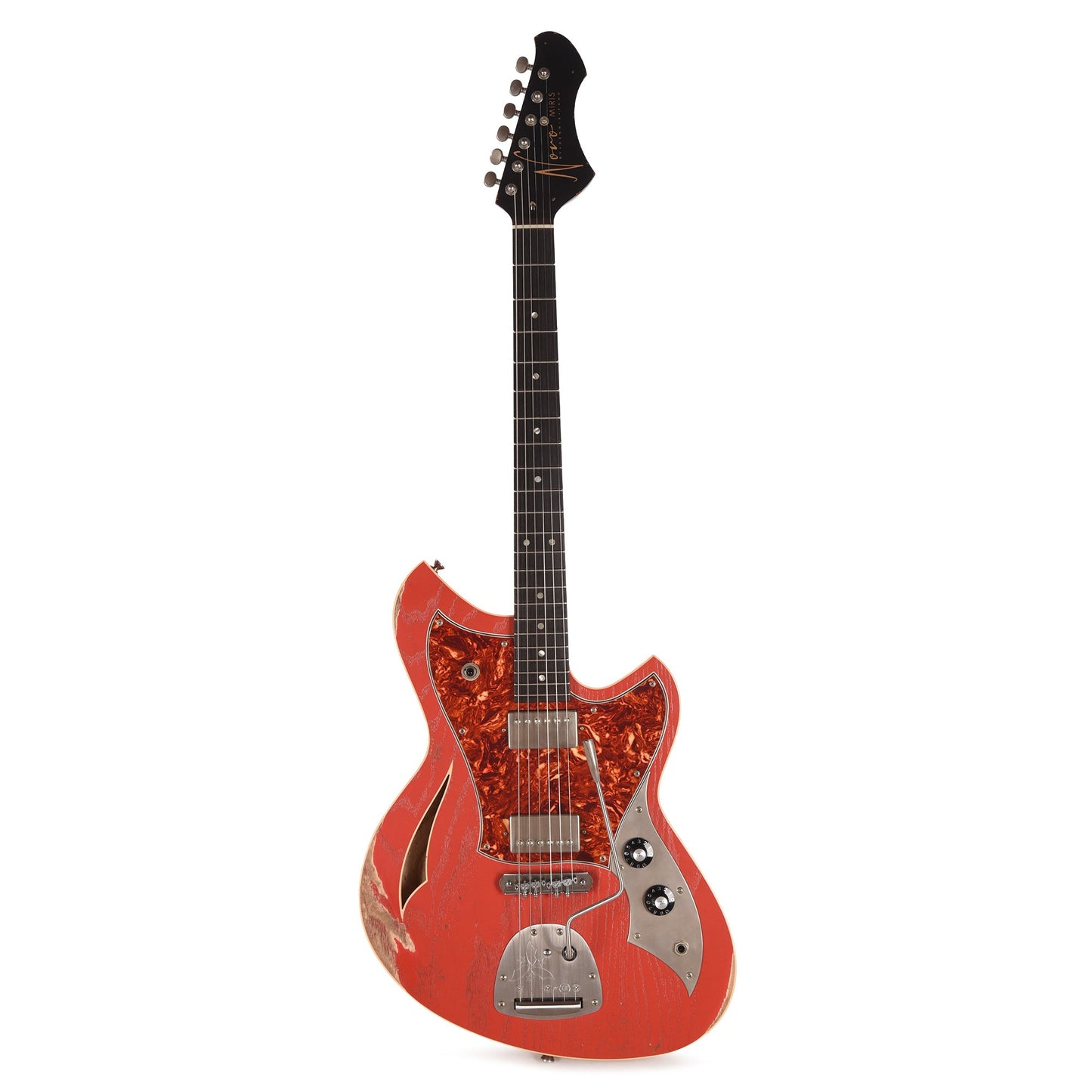 Novo Custom Miris J Medium Distress Fiesta Red w/Fralin Pure PAF Humbuckers