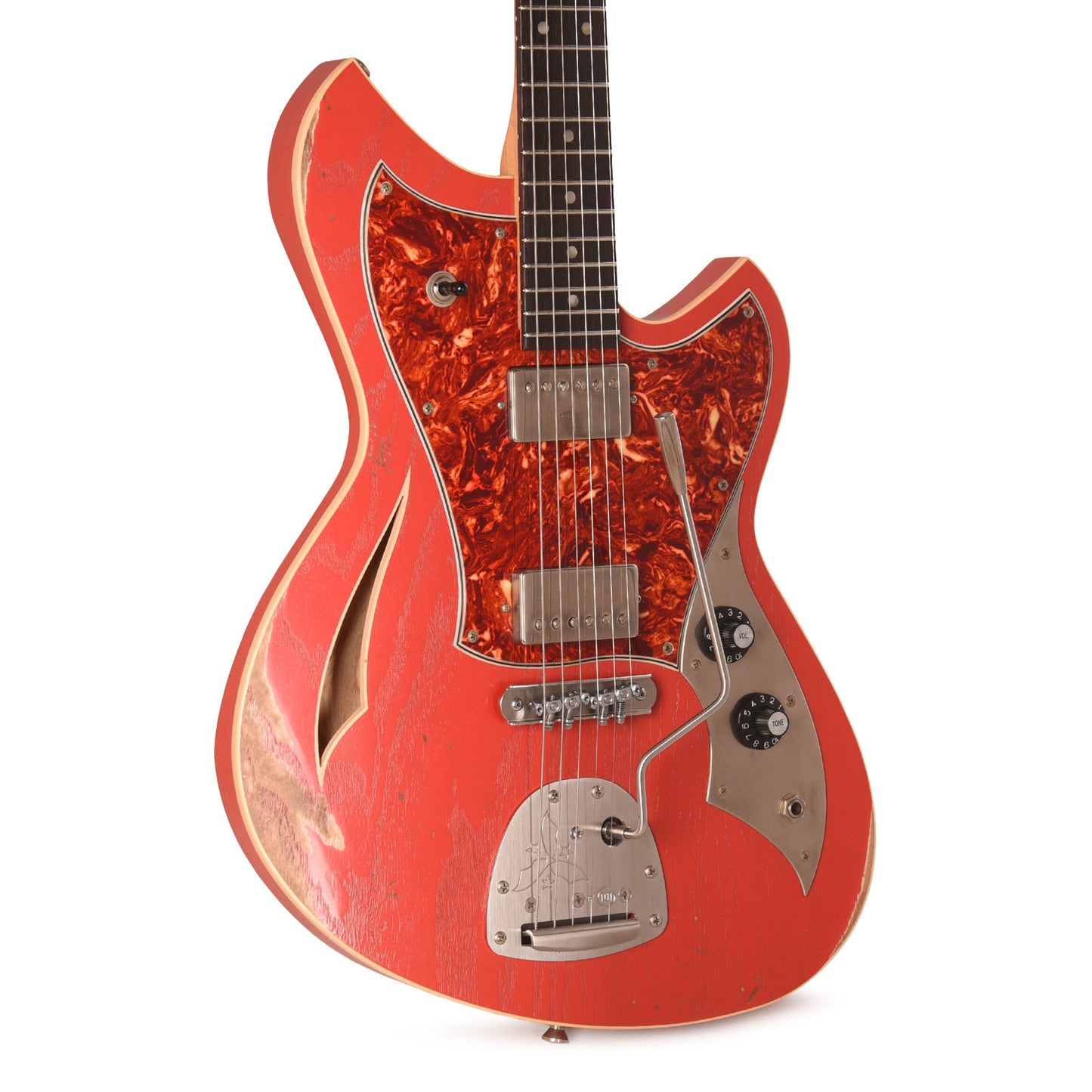 Novo Custom Miris J Medium Distress Fiesta Red w/Fralin Pure PAF Humbuckers