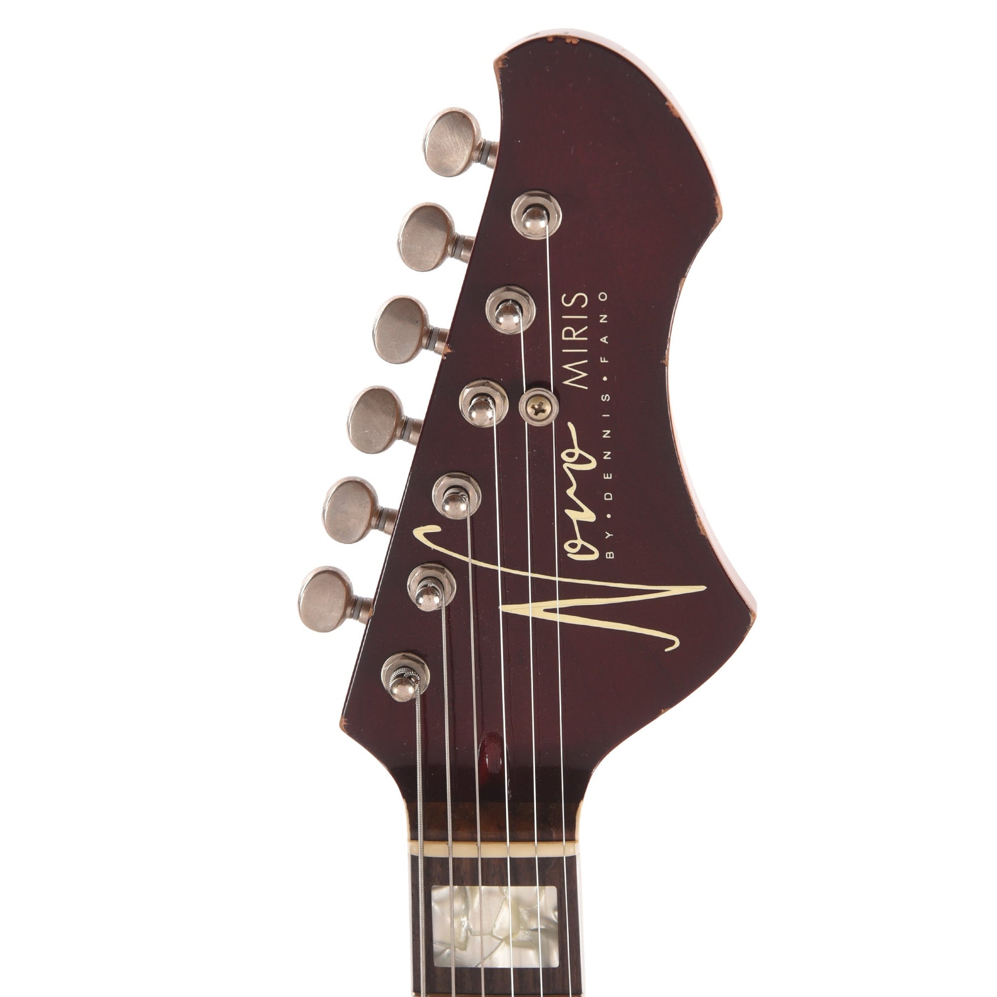 Novo Dealer Limited Miris J HH Harmony Burst Light Distress w/ Amber Back & Sides & Lollar Low Wind Imperial Humbuckers