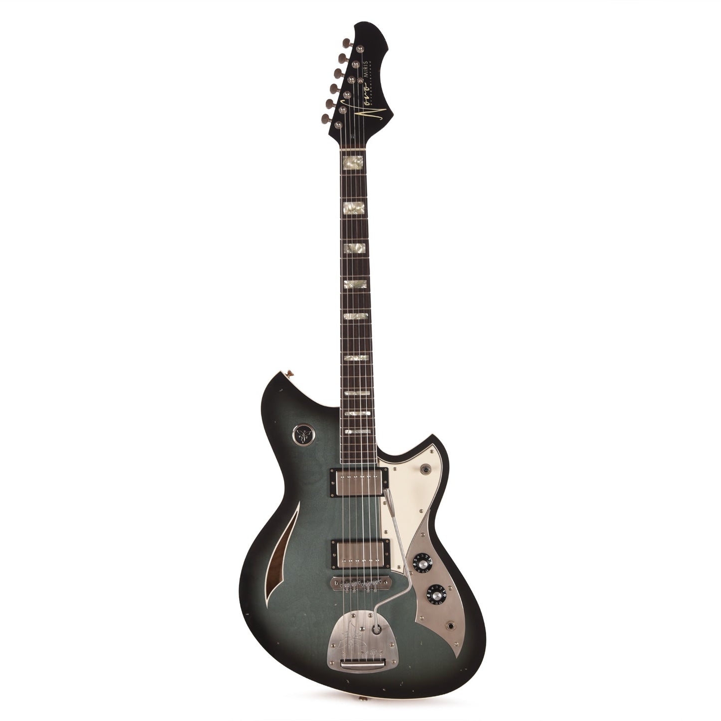 Novo Dealer Limited Miris J HH Pelham Burst Light Distress w/ Amber Back & Sides & Lollar Low Wind Imperial Humbuckers