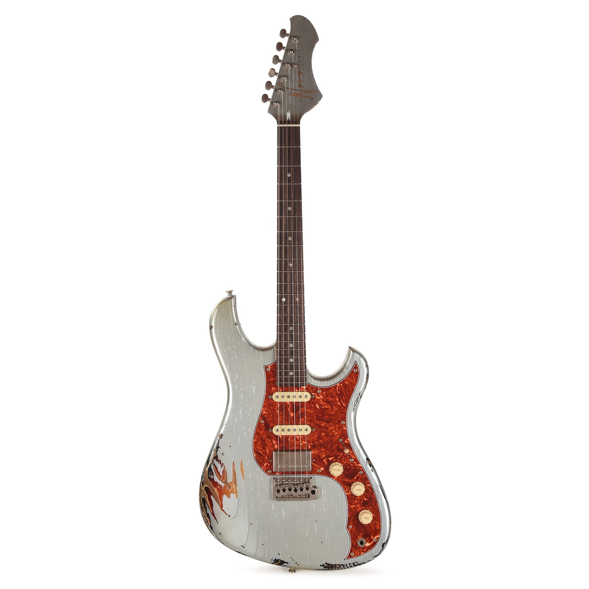 Novo Idris HSS Ice Blue Metallic Over '64 3-Tone Burst Medium Distress w/ Fralin Modern PAF & Vintage Hot Strat Pickups