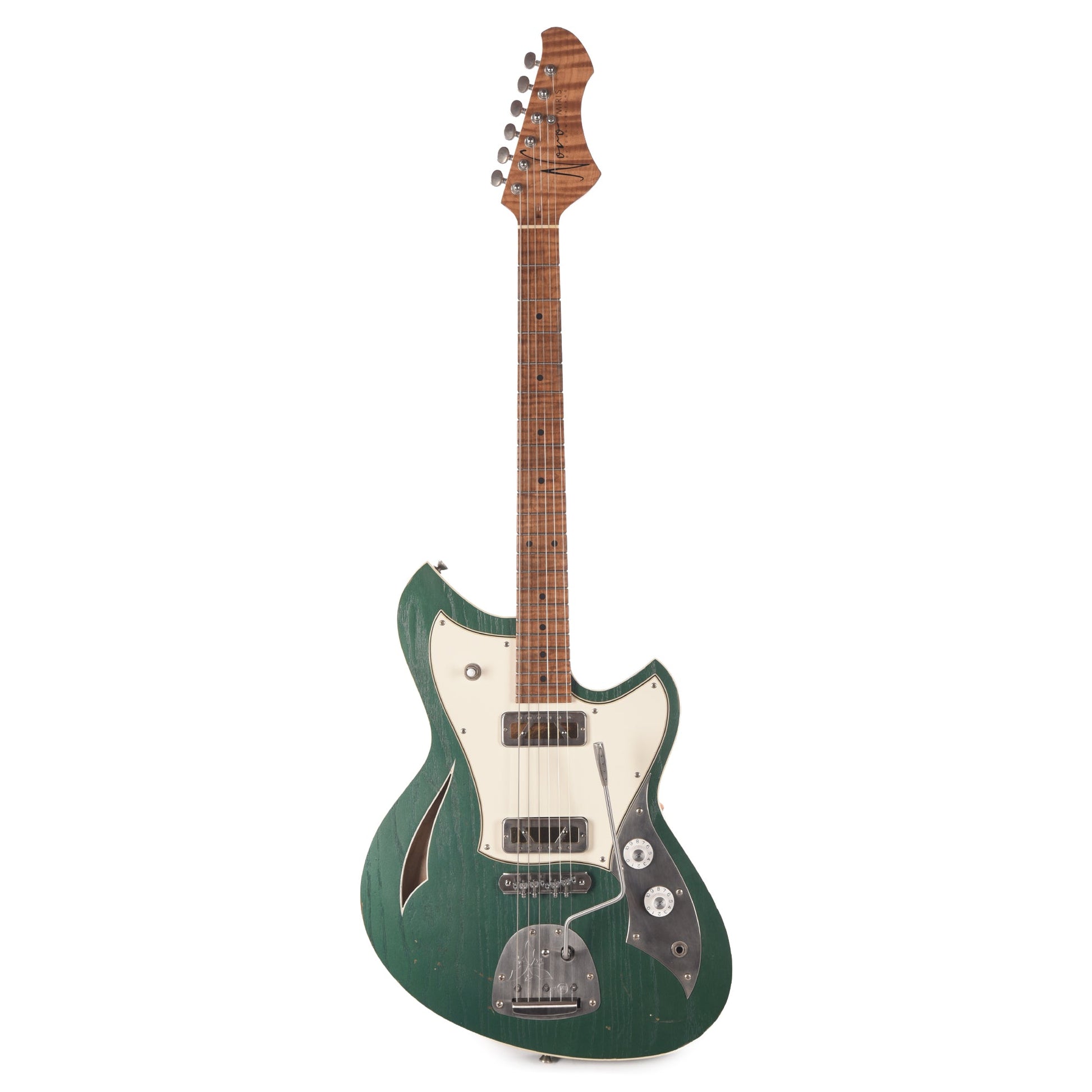 Novo Miris J Custom Sherwood Green Light Distress w/Novo Gold Foils by Lollar (Displayed at NAMM 2026, Signed by Dennis Fano)