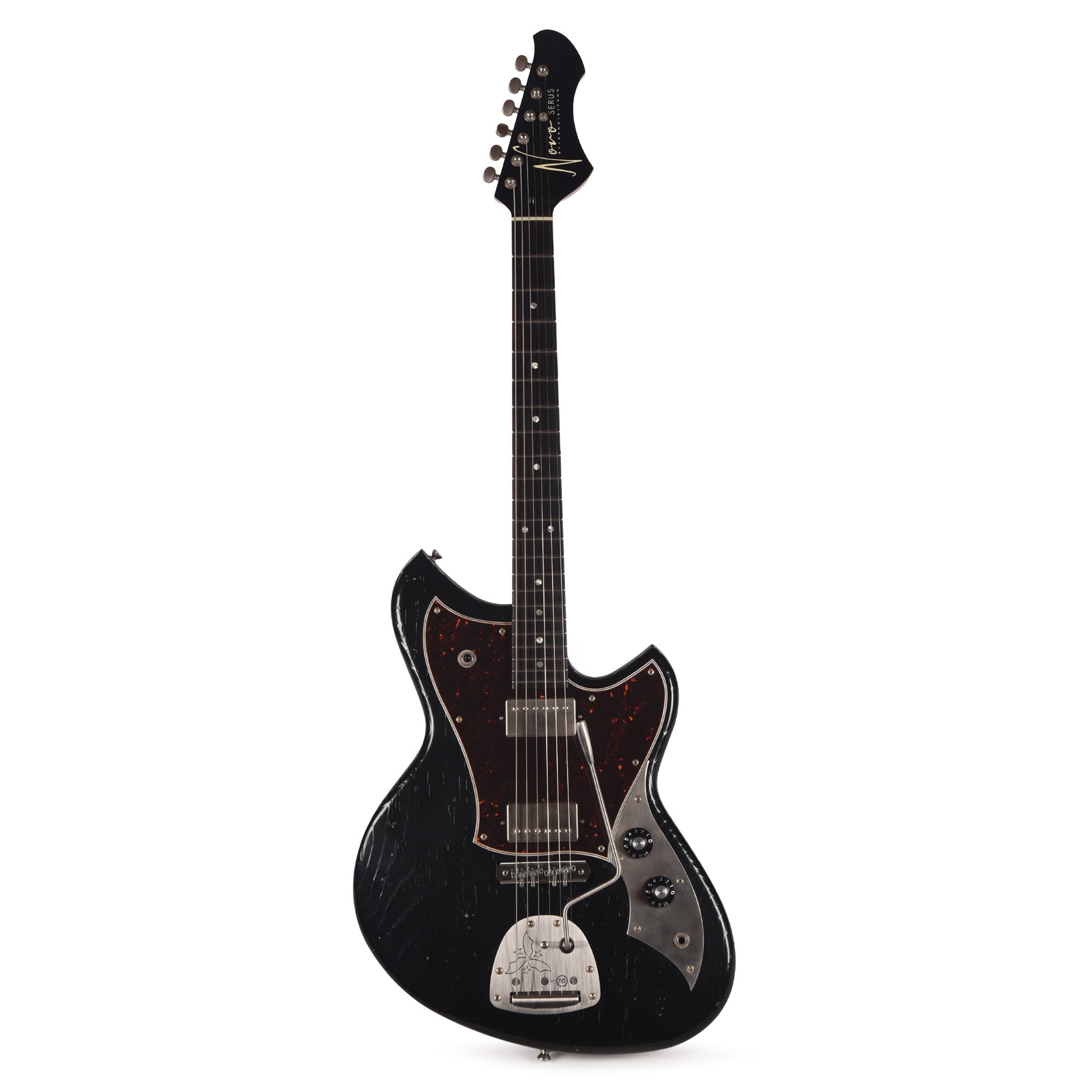 Novo Custom Serus J Light Distress Bull Black w/Matching Headstock & Fralin Pure PAF Humbuckers