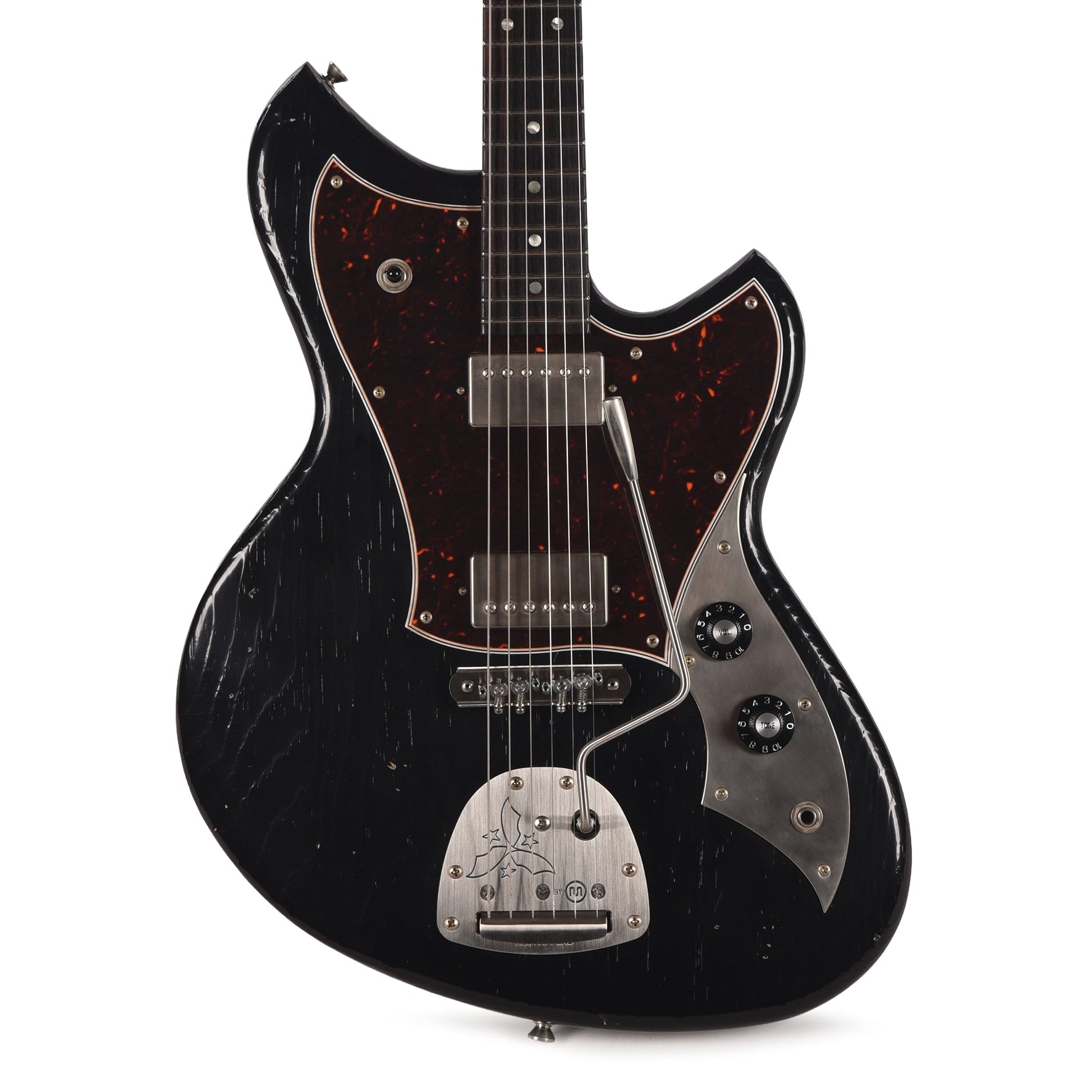 Novo Custom Serus J Light Distress Bull Black w/Matching Headstock & Fralin Pure PAF Humbuckers