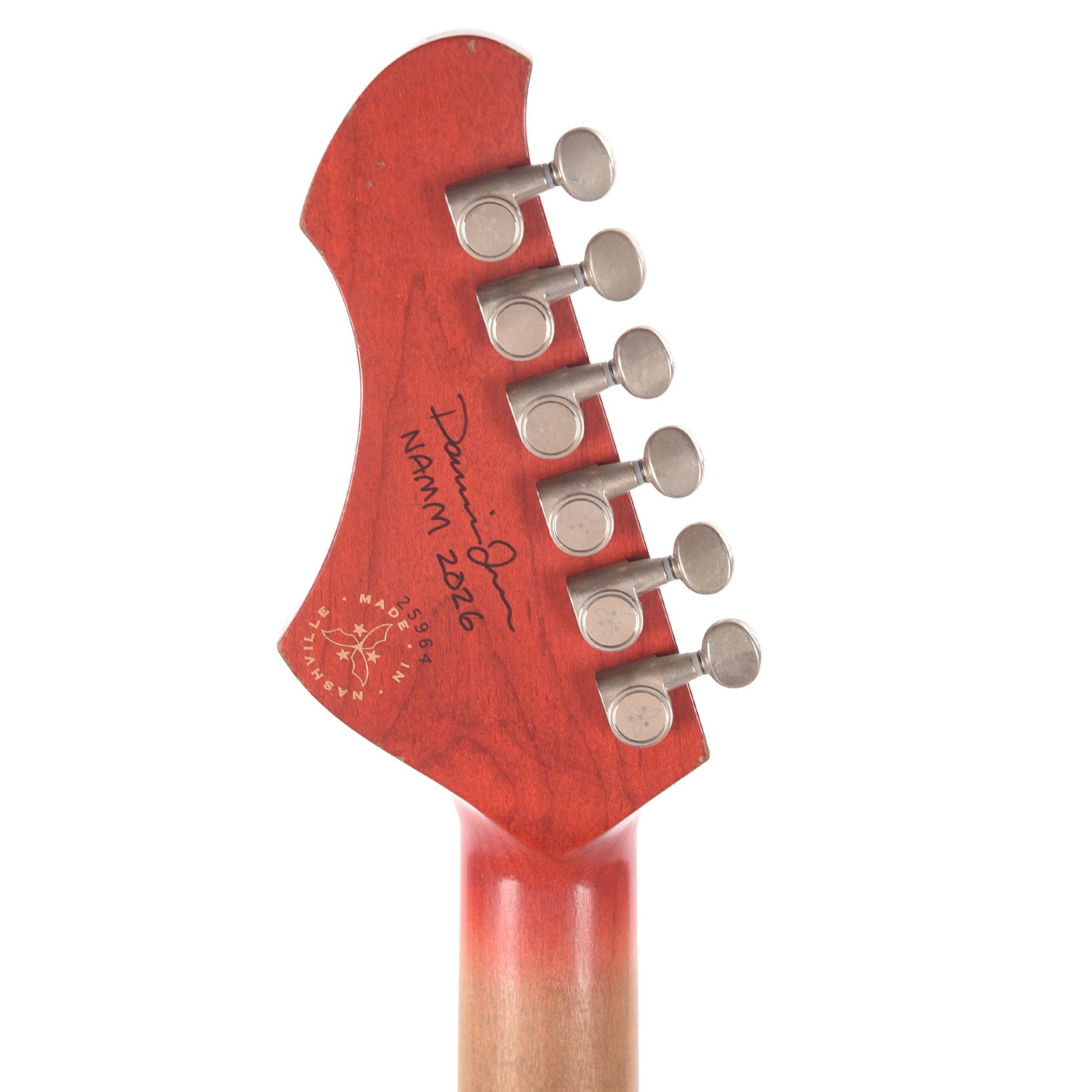 Novo Dealer Limited Serus Chambered H2 Faded Cherry Burst Light Distress w/Lollar Low-Wind Imperials (Displayed at NAMM 2026, Signed by Dennis Fano)