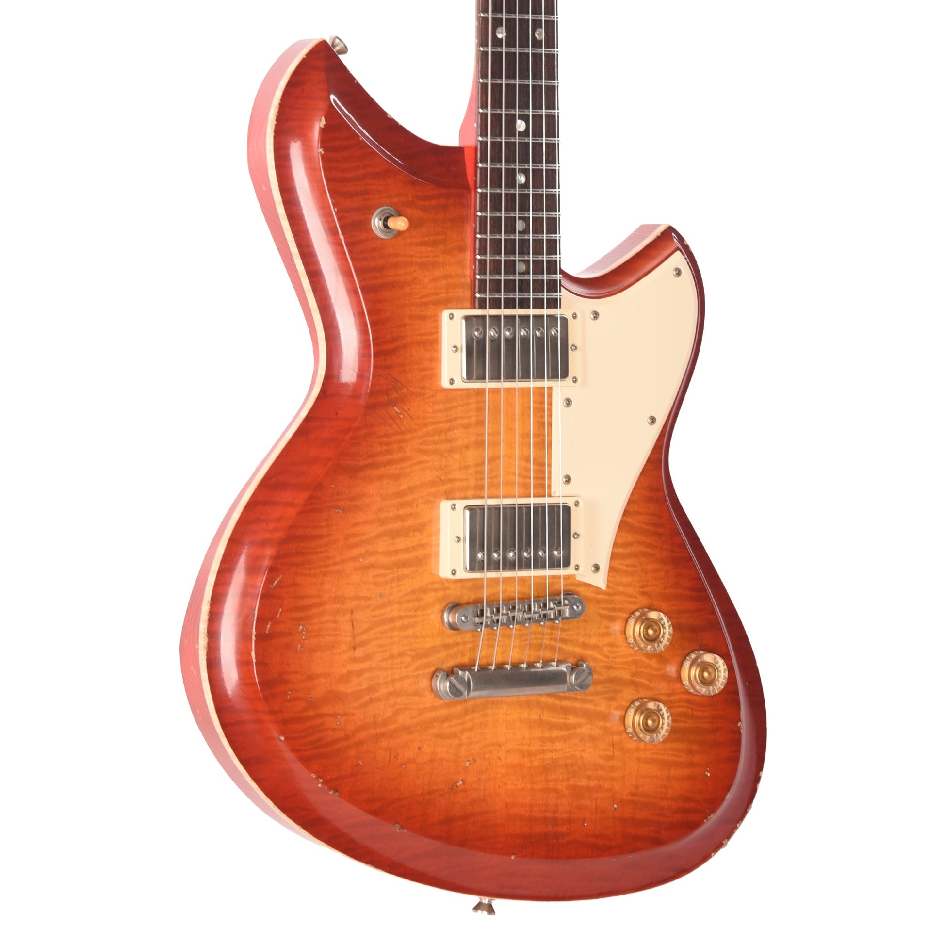 Novo Dealer Limited Serus Chambered H2 Faded Cherry Burst Light Distress w/Lollar Low-Wind Imperials (Displayed at NAMM 2026, Signed by Dennis Fano)