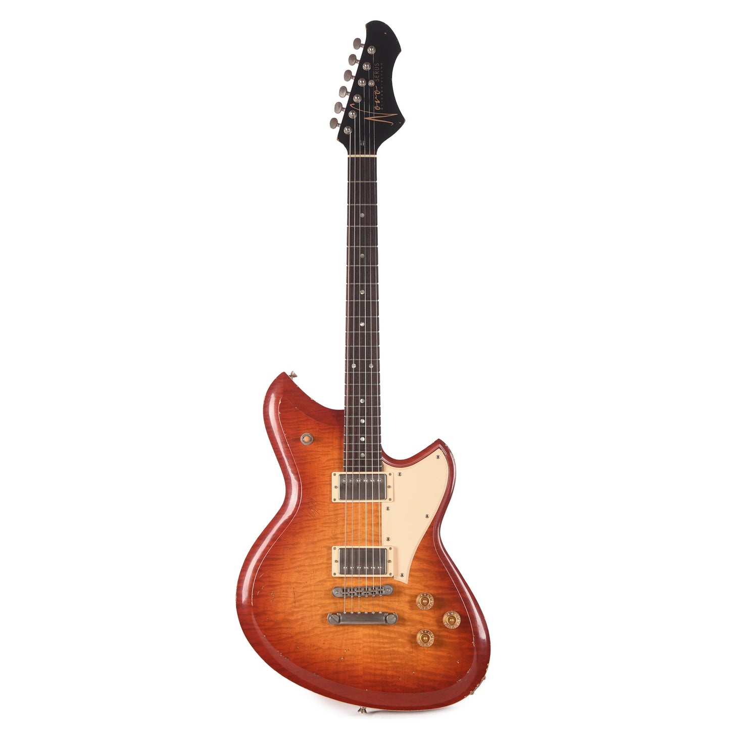 Novo Dealer Limited Serus Chambered H2 Faded Cherry Burst Light Distress w/Lollar Low-Wind Imperials (Displayed at NAMM 2026, Signed by Dennis Fano)