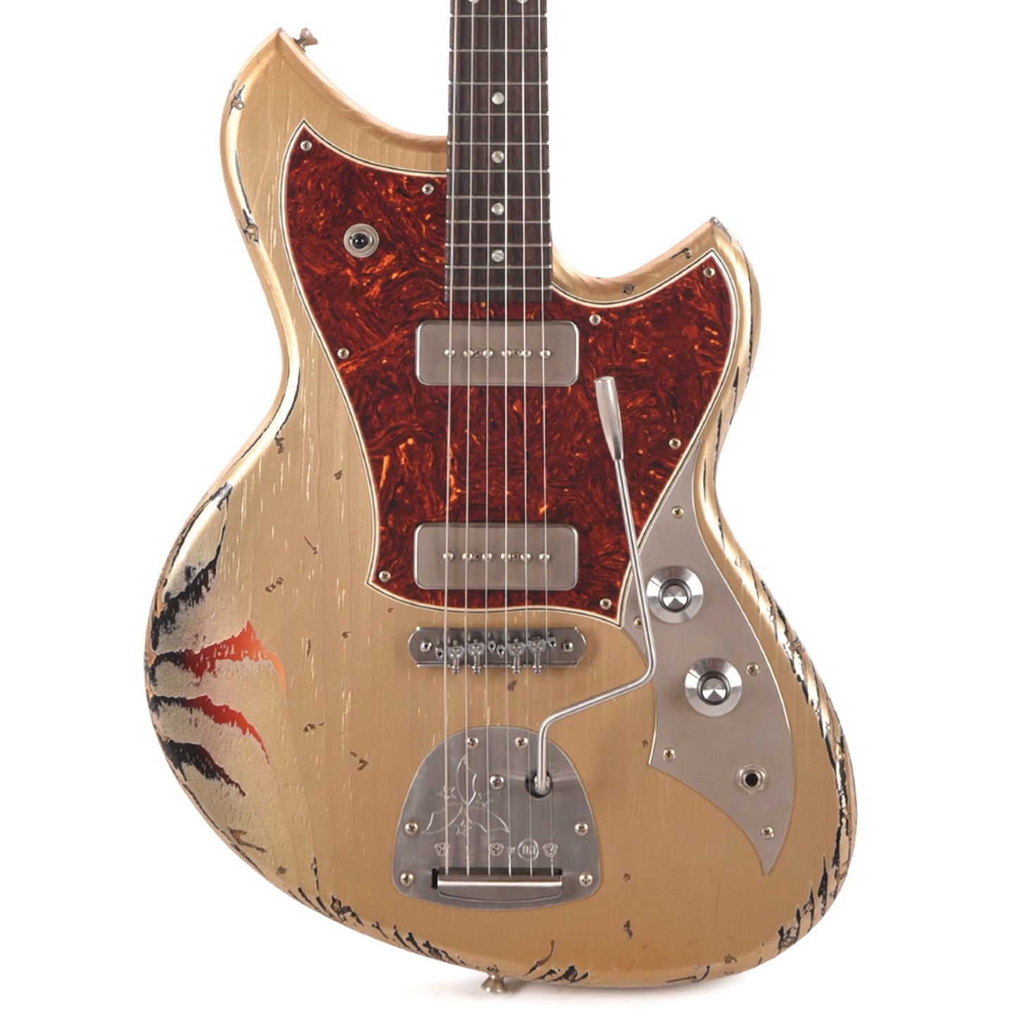 Novo Dealer Limited Serus J Shoreline Gold over '64 3-Tone Burst Medium Distress w/Fralin P-90s (Displayed at NAMM 2026, Signed by Dennis Fano)