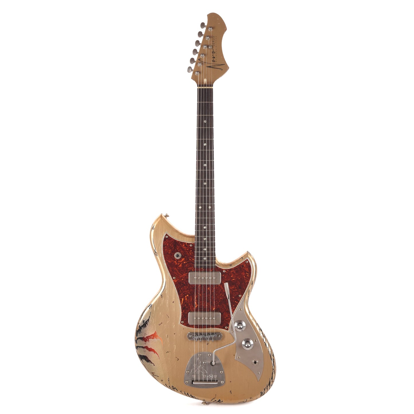 Novo Dealer Limited Serus J Shoreline Gold over '64 3-Tone Burst Medium Distress w/Fralin P-90s (Displayed at NAMM 2026, Signed by Dennis Fano)