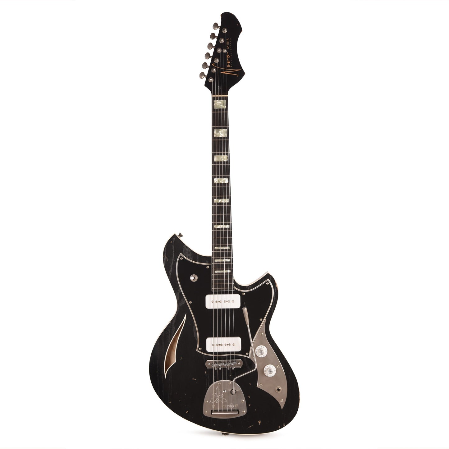 Novo Miris J Light Distress Bull Black w/Fralin P-90s