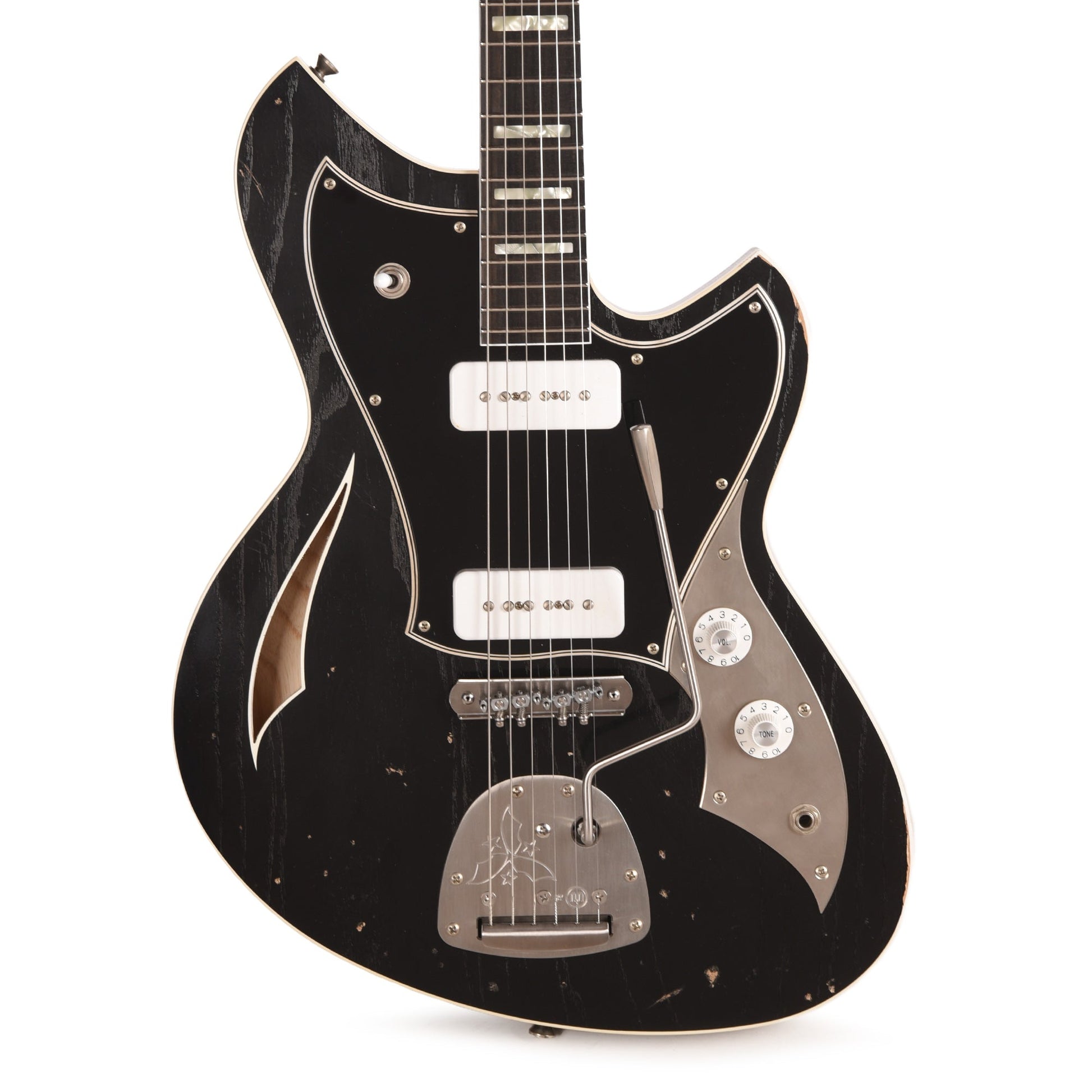 Novo Miris J Light Distress Bull Black w/Fralin P-90s