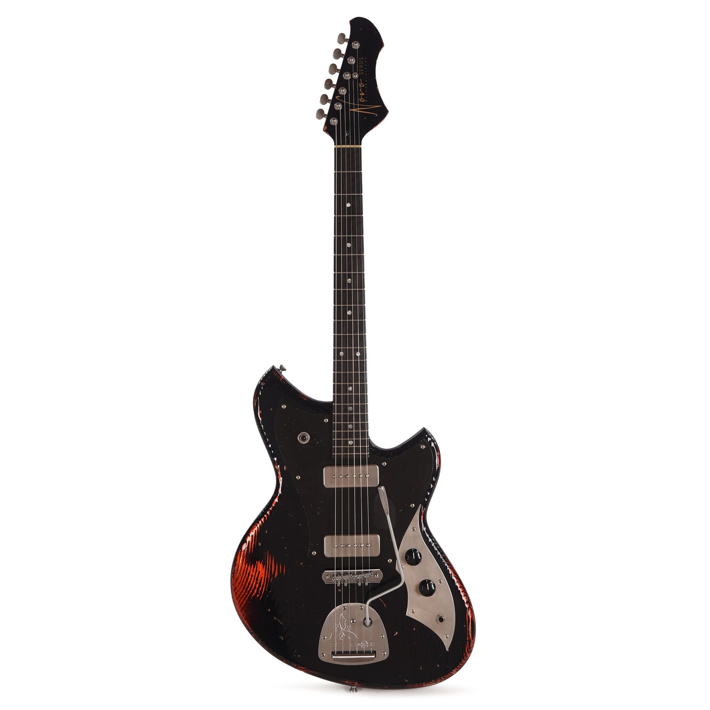 Novo Serus J Bull Black Over Candy Apple Red Medium Distress w/Bakelite Pickguard