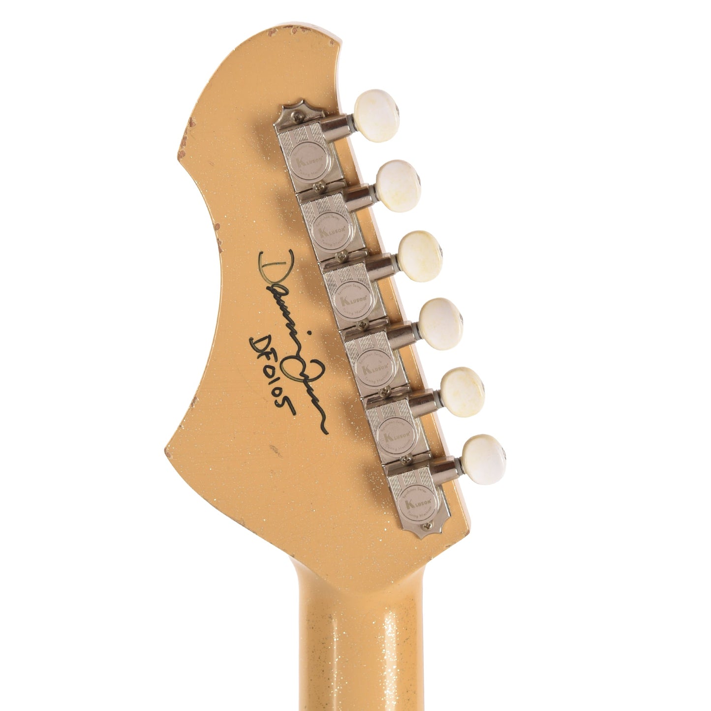 Novo Signature Chambered Serus T Desert Sand Silver Flake Light Distress w/White Vinyl Trim & Lipstick Pickups