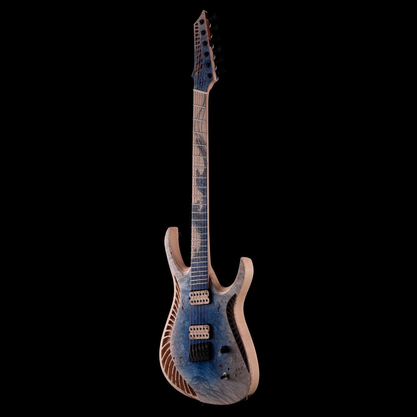 OD Venus Satin Matte Blue Mid Burst w/Bare Knuckle Silo Humbuckers