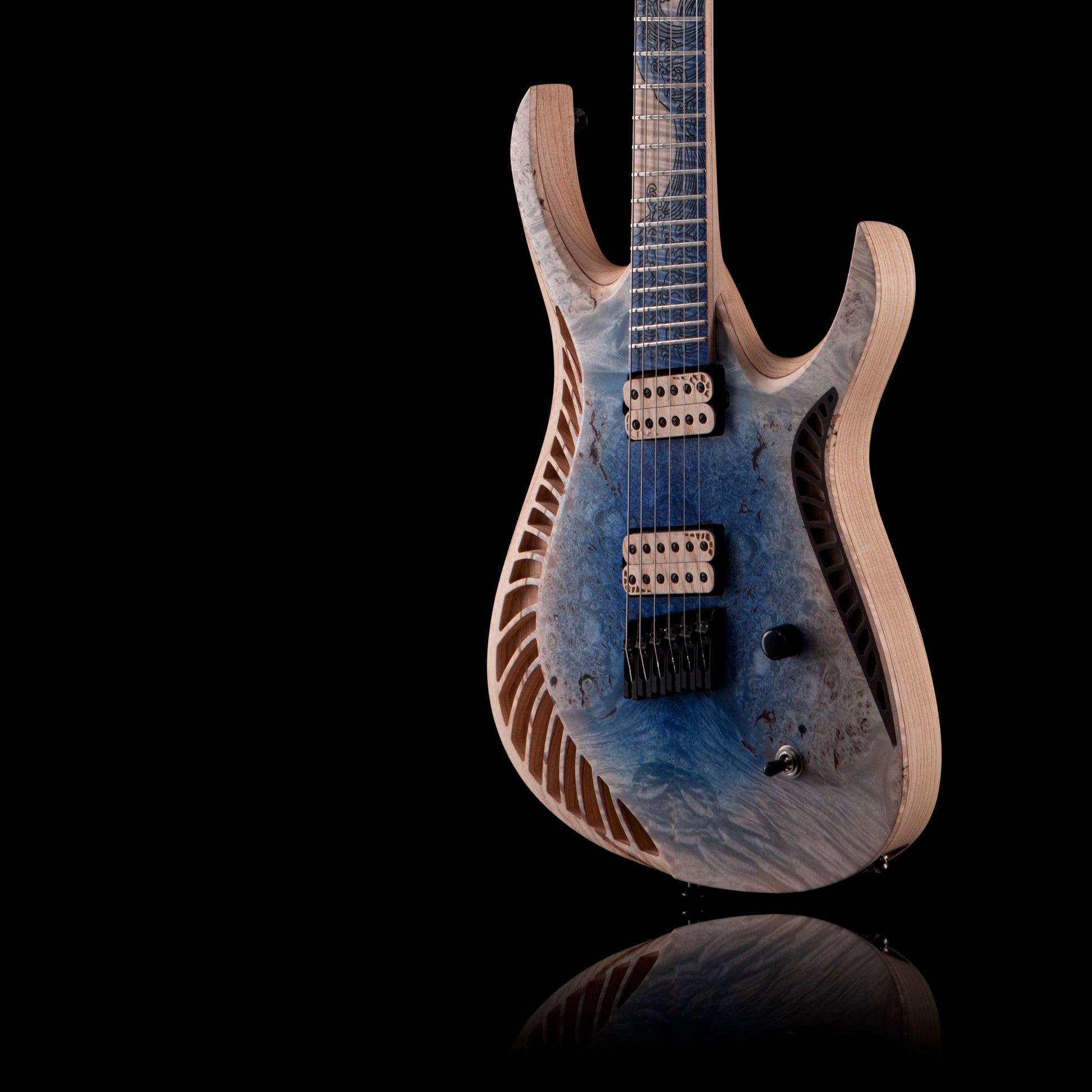 OD Venus Satin Matte Blue Mid Burst w/Bare Knuckle Silo Humbuckers