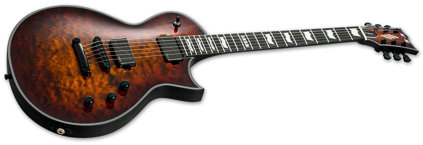 ESP E-II Eclipse QM Fluence - Tiger Eye Sunburst