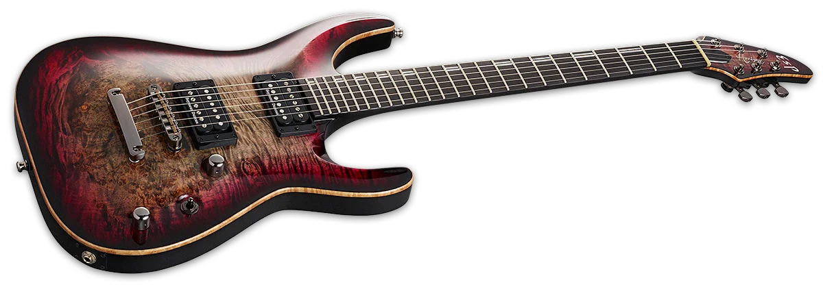 ESP Custom Shop Original Series Horizon CTM NT Burled Maple - Reptile Red Burst