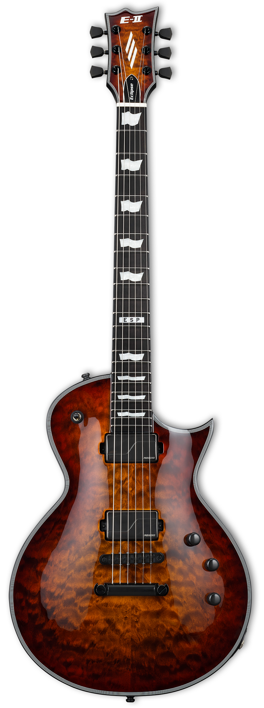 ESP E-II Eclipse QM Fluence - Tiger Eye Sunburst