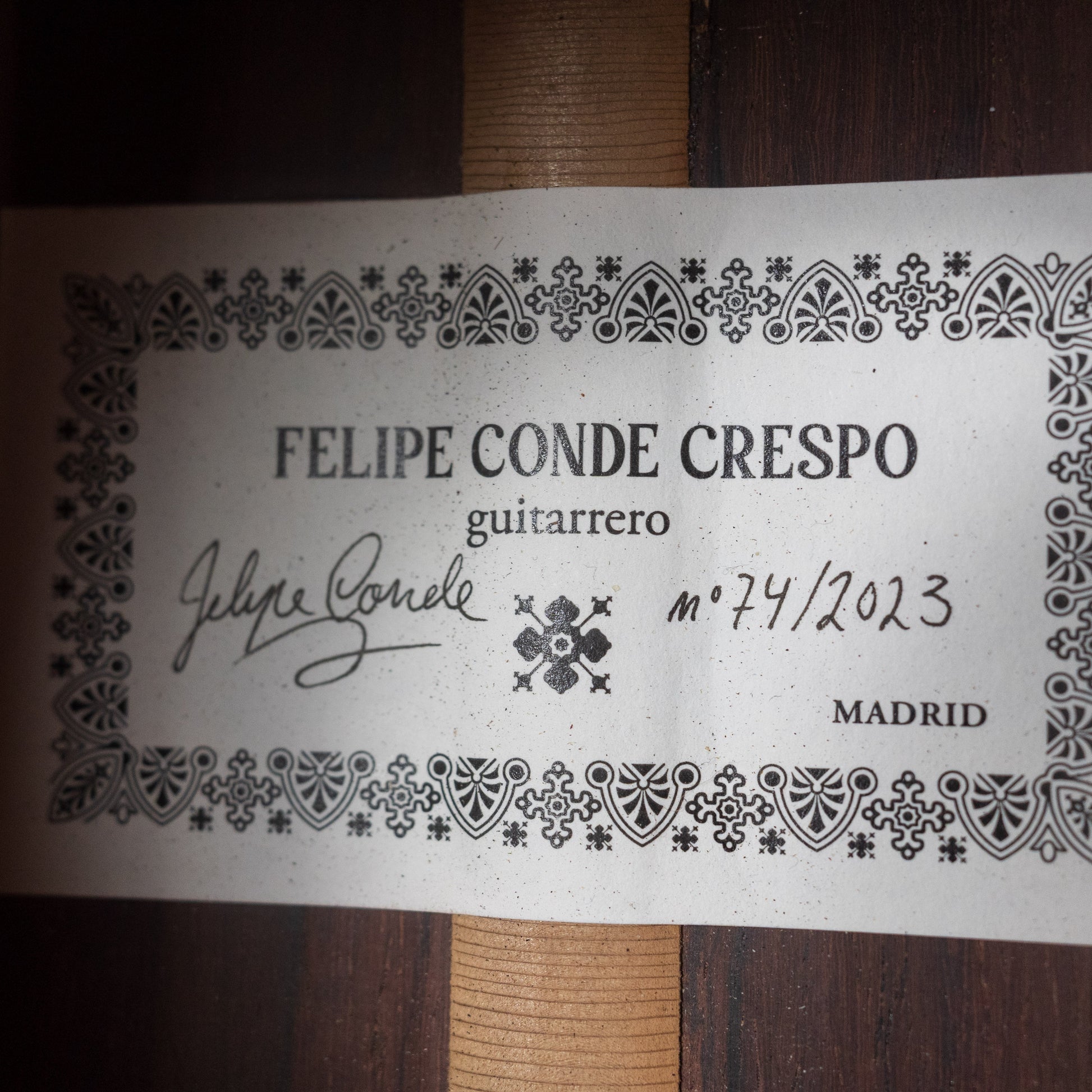 Felipe Conde Crespo 2023 Flamenco Negra, Bearclaw Spruce / African Rosewood