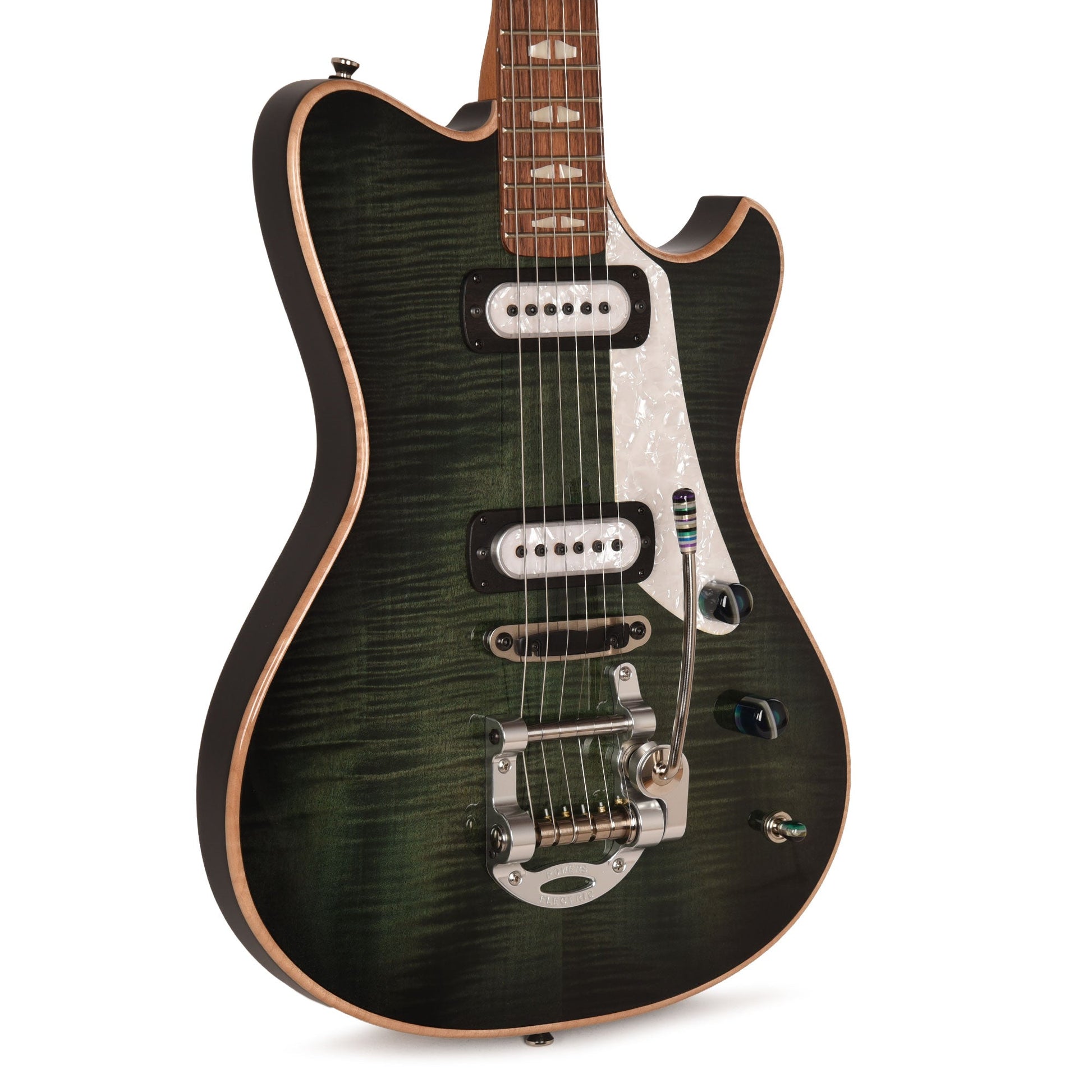 Powers Electric A-Type Select Flame Maple Juniper Green w/PF42 Pickups