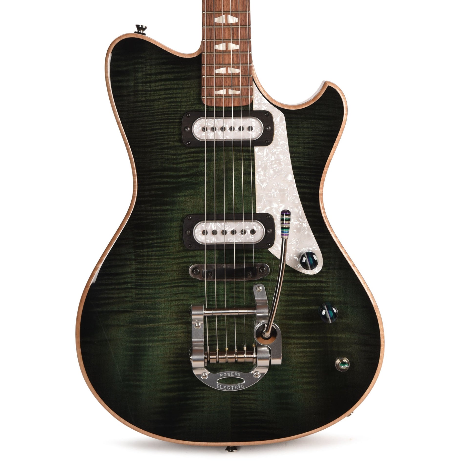 Powers Electric A-Type Select Flame Maple Juniper Green w/PF42 Pickups