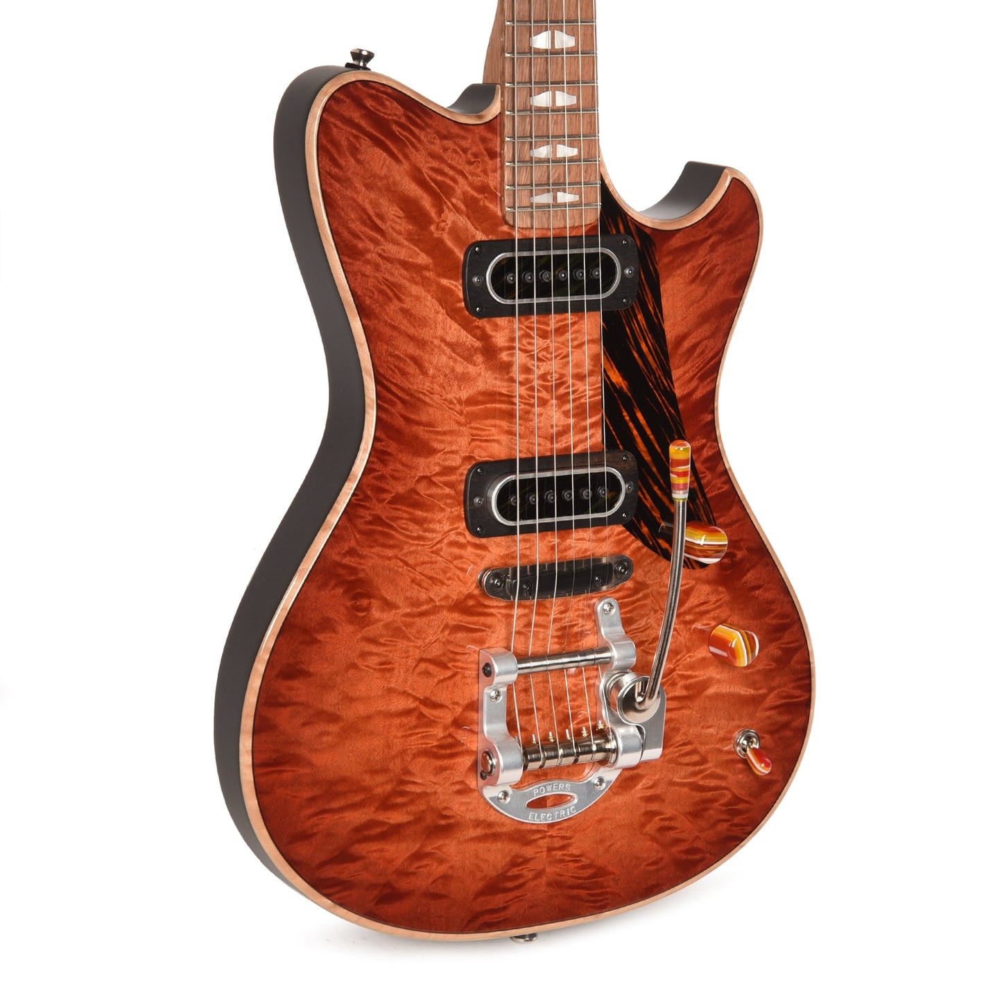 Powers Electric A-Type Select Quilt Maple Sweet Tea Orange w/PF42 Pickups