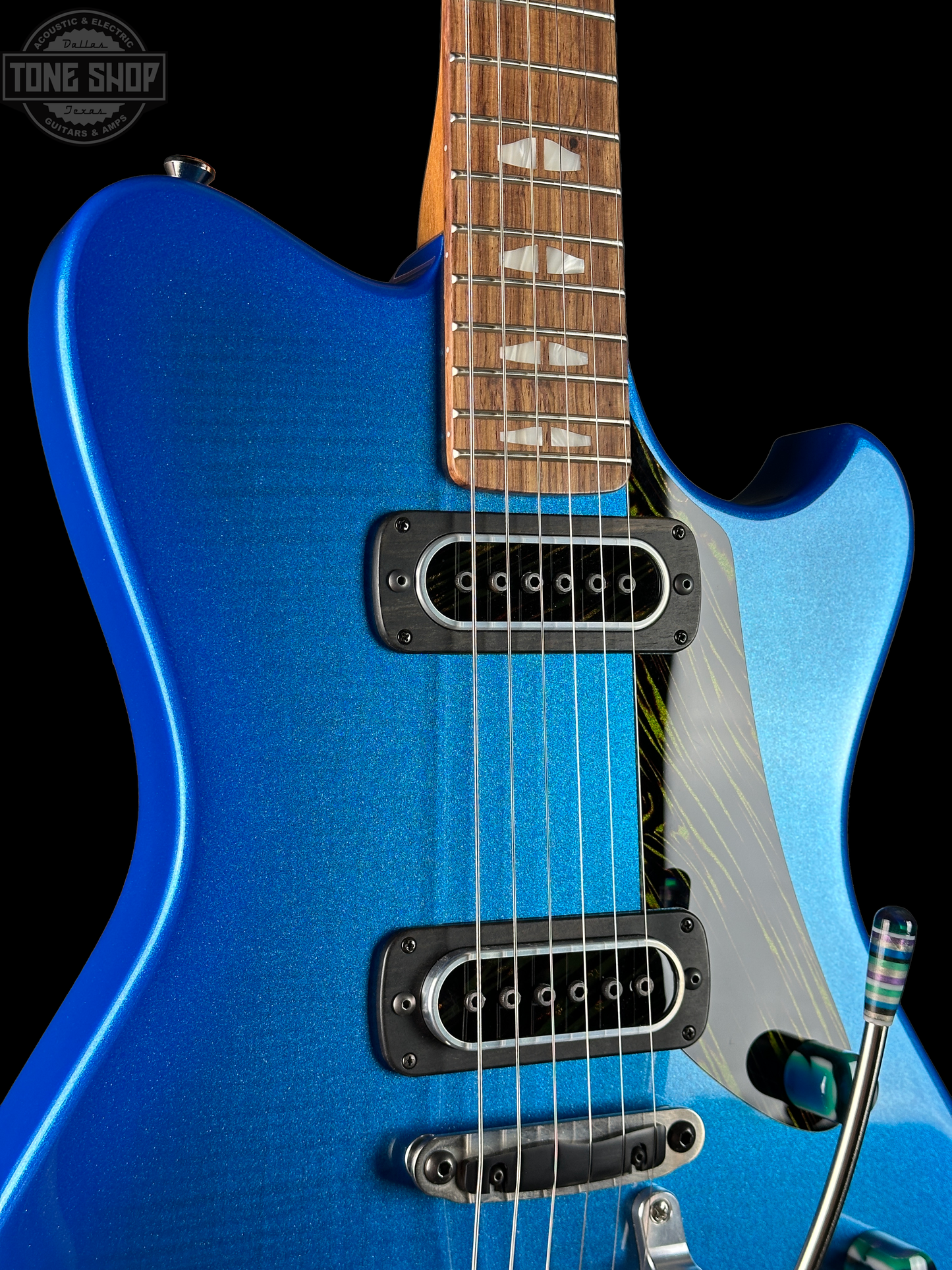 Powers Electric A-Type Select Maple Cruise Night Blue Ghost Flame PF42 Firestripe Delrin Cool CamTail w/Bag