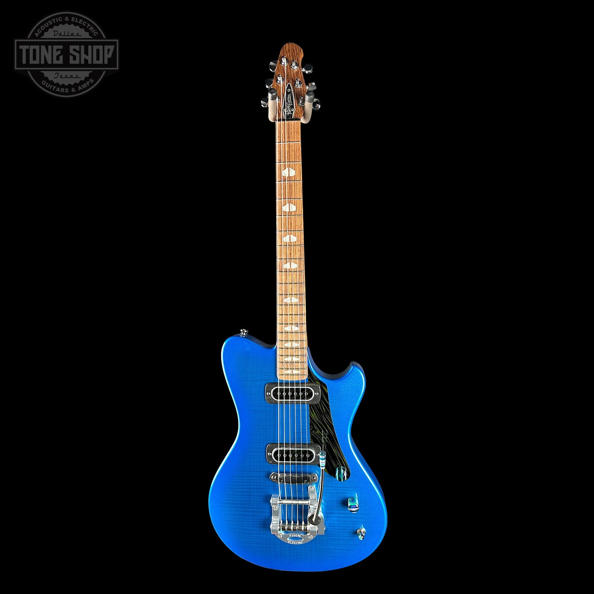 Powers Electric A-Type Select Maple Cruise Night Blue Ghost Flame PF42 Firestripe Delrin Cool CamTail w/Bag