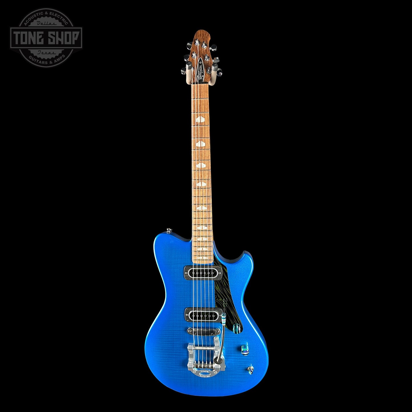 Powers Electric A-Type Select Maple Cruise Night Blue Ghost Flame PF42 Firestripe Delrin Cool CamTail w/Bag