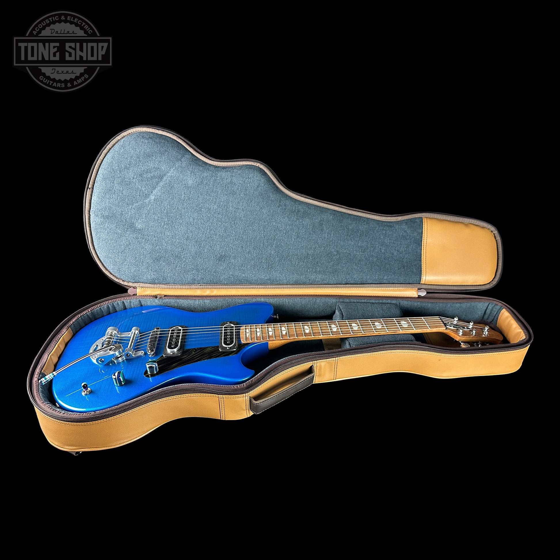 Powers Electric A-Type Select Maple Cruise Night Blue Ghost Flame PF42 Firestripe Delrin Cool CamTail w/Bag