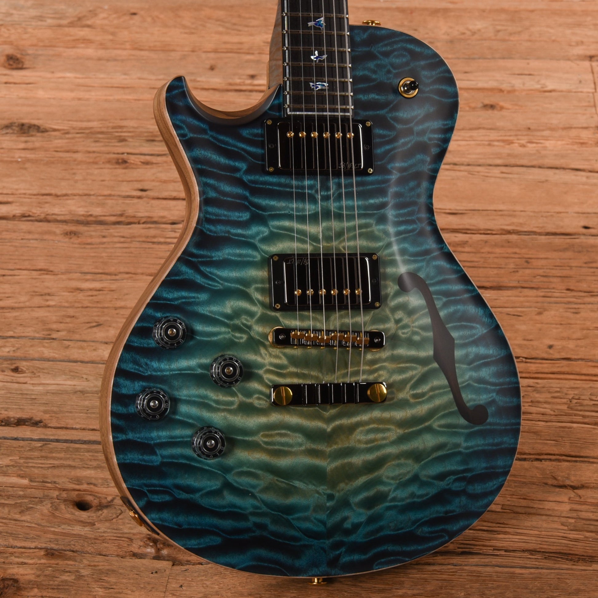 PRS Private Stock #11494 McCarty 594 Singlecut Quilted Maple/Black Limba Subzero Glow 2024 LEFTY