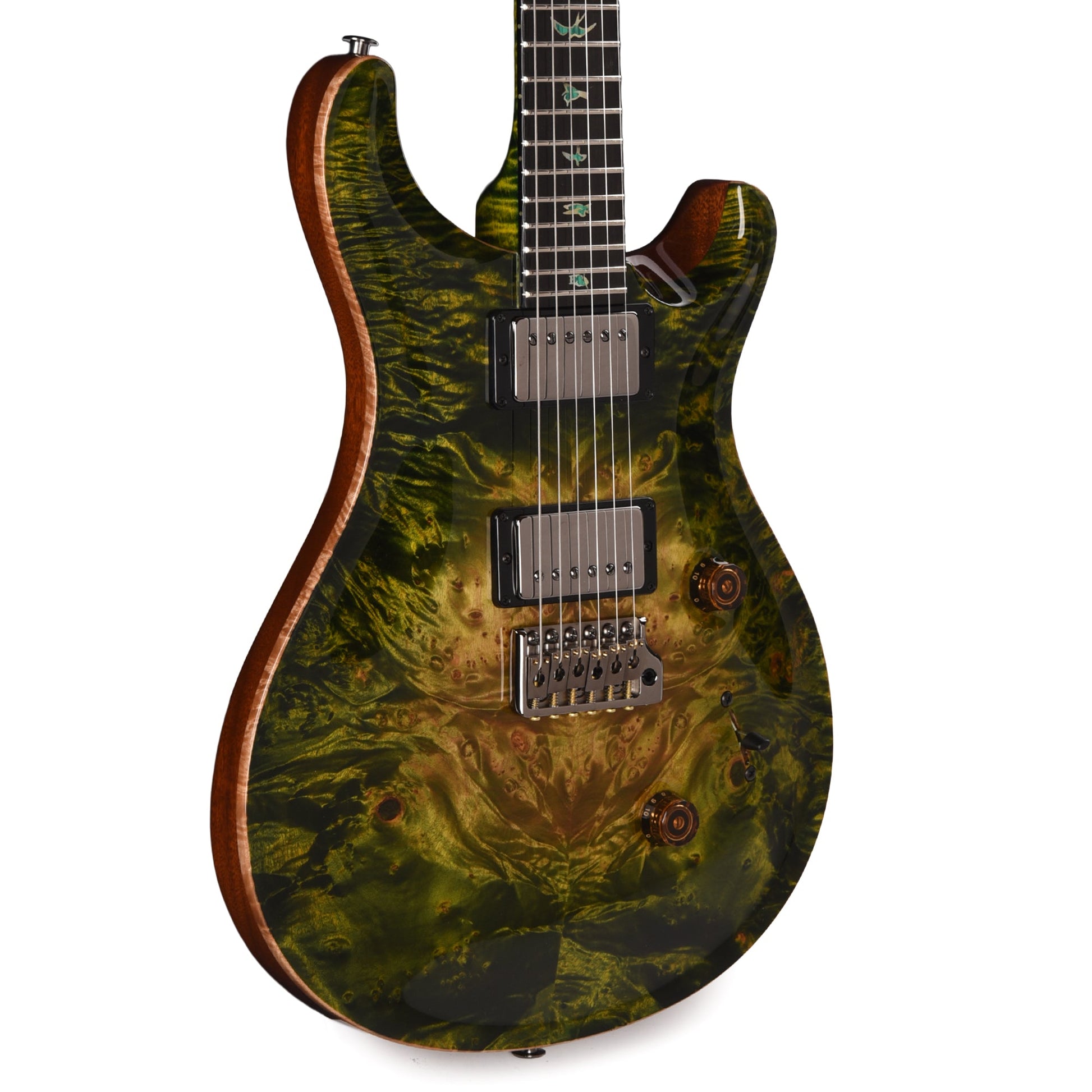 PRS Private Stock #12229 Custom 24 Maple Burl/African Mahogany Rainforest Glow w/Matching Neck Back