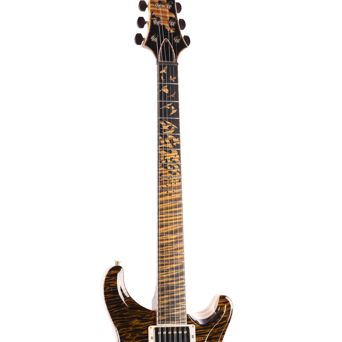 PRS Private Stock #12230 Custom 24 Curly Maple/Swamp Ash Tiger Eye Glow w/Reverse Birds of a Feather Inlays