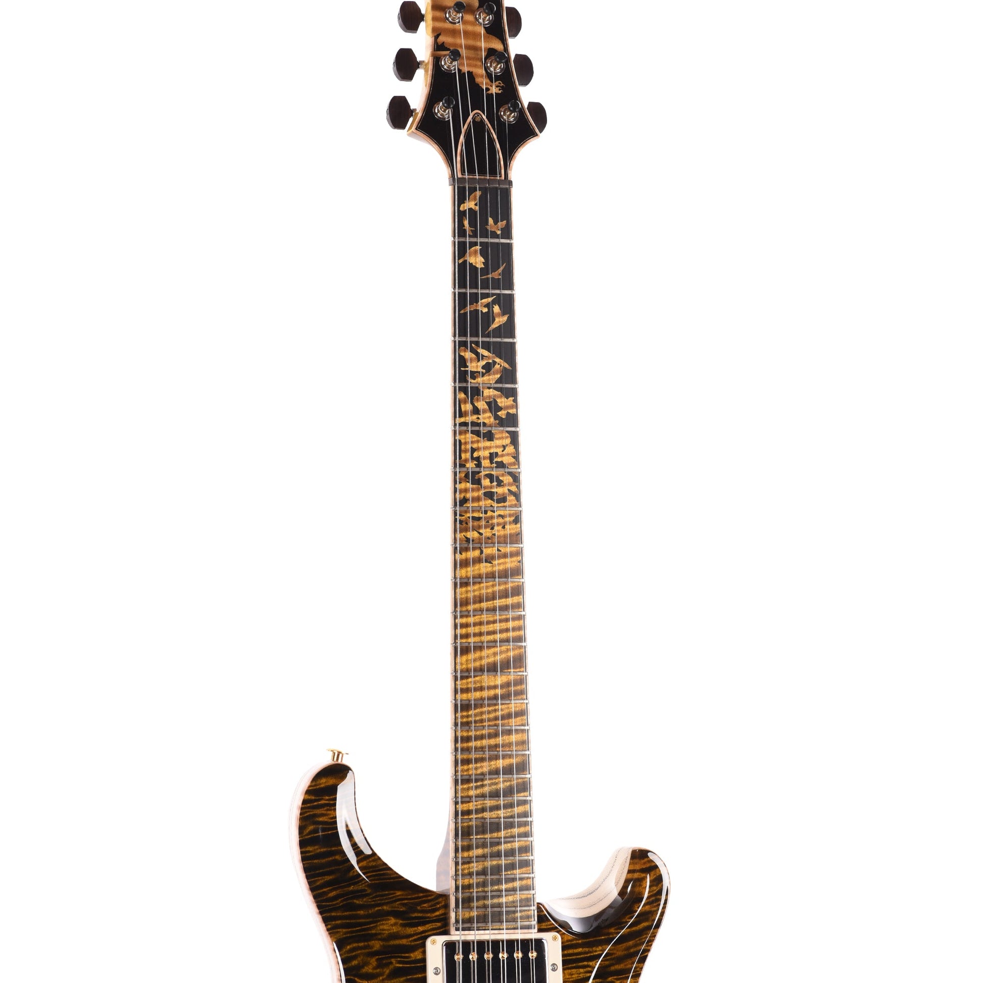 PRS Private Stock #12230 Custom 24 Curly Maple/Swamp Ash Tiger Eye Glow w/Reverse Birds of a Feather Inlays
