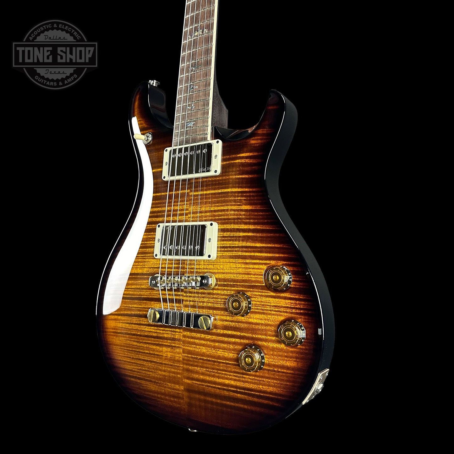 PRS Wood Library McCarty 594 Black Gold Sunburst 10-top Brazilian FB w/case