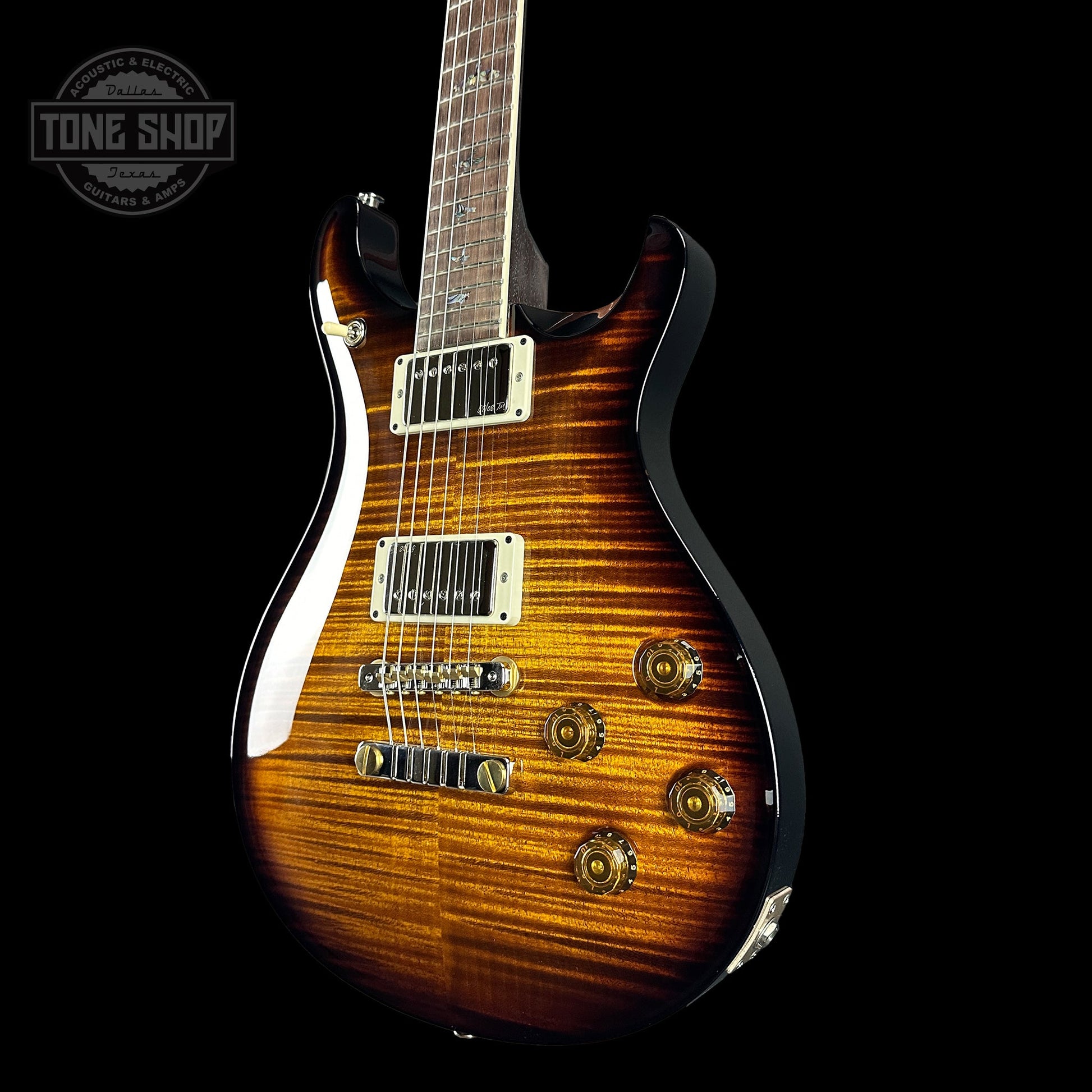 PRS Wood Library McCarty 594 Black Gold Sunburst 10-top Brazilian FB w/case