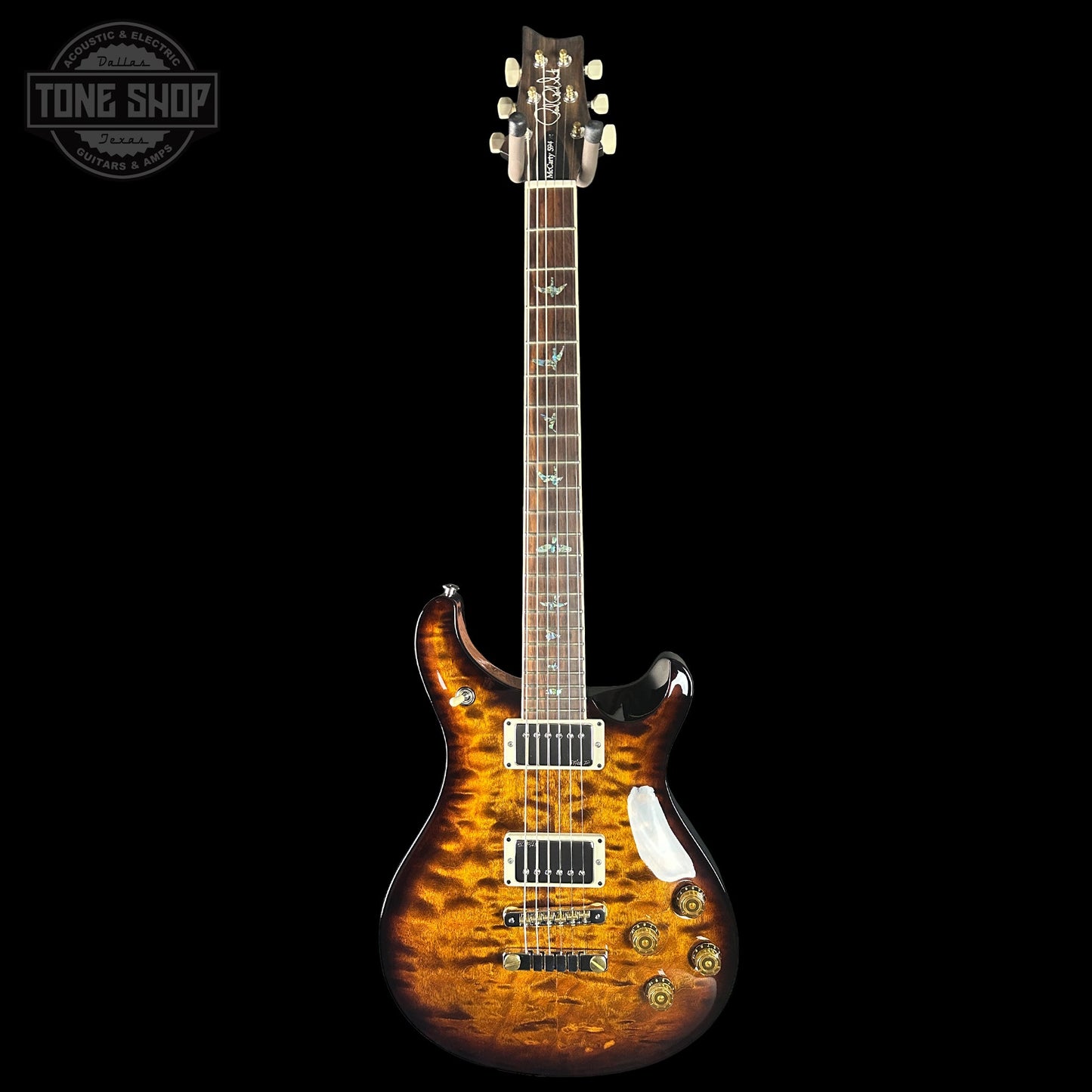 PRS Wood Library McCarty 594 10-top Quilt Black Gold Wraparound Korina w/case