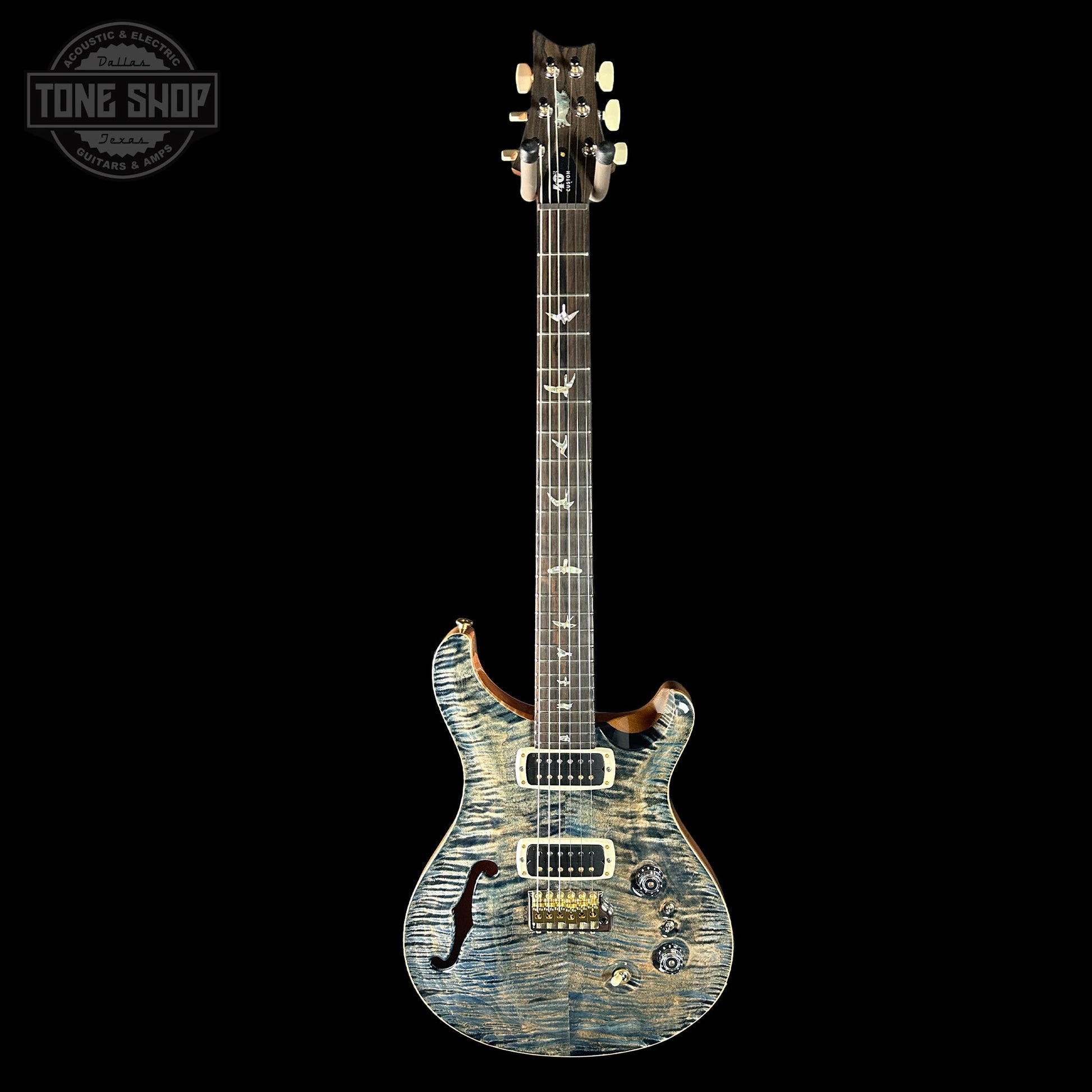 PRS 40th Anniversary Custom 24-08 Semi-Hollow Limited Faded Whale Blue Natural Back w/case