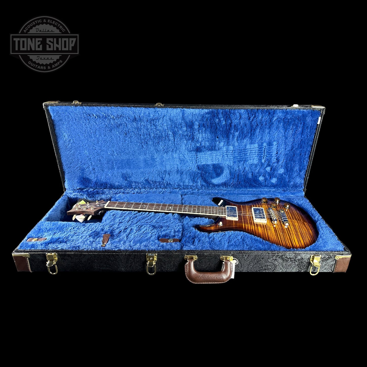 PRS Wood Library McCarty 594 Black Gold Sunburst 10-top Brazilian FB w/case