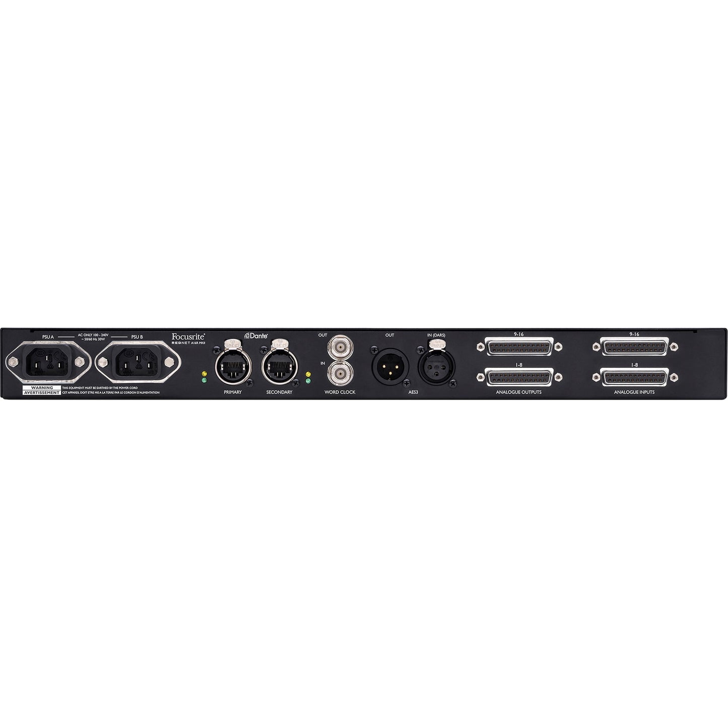 Focusrite Rednet A16R MkII 16x16 Dante Analogue I/O With Dual PSU