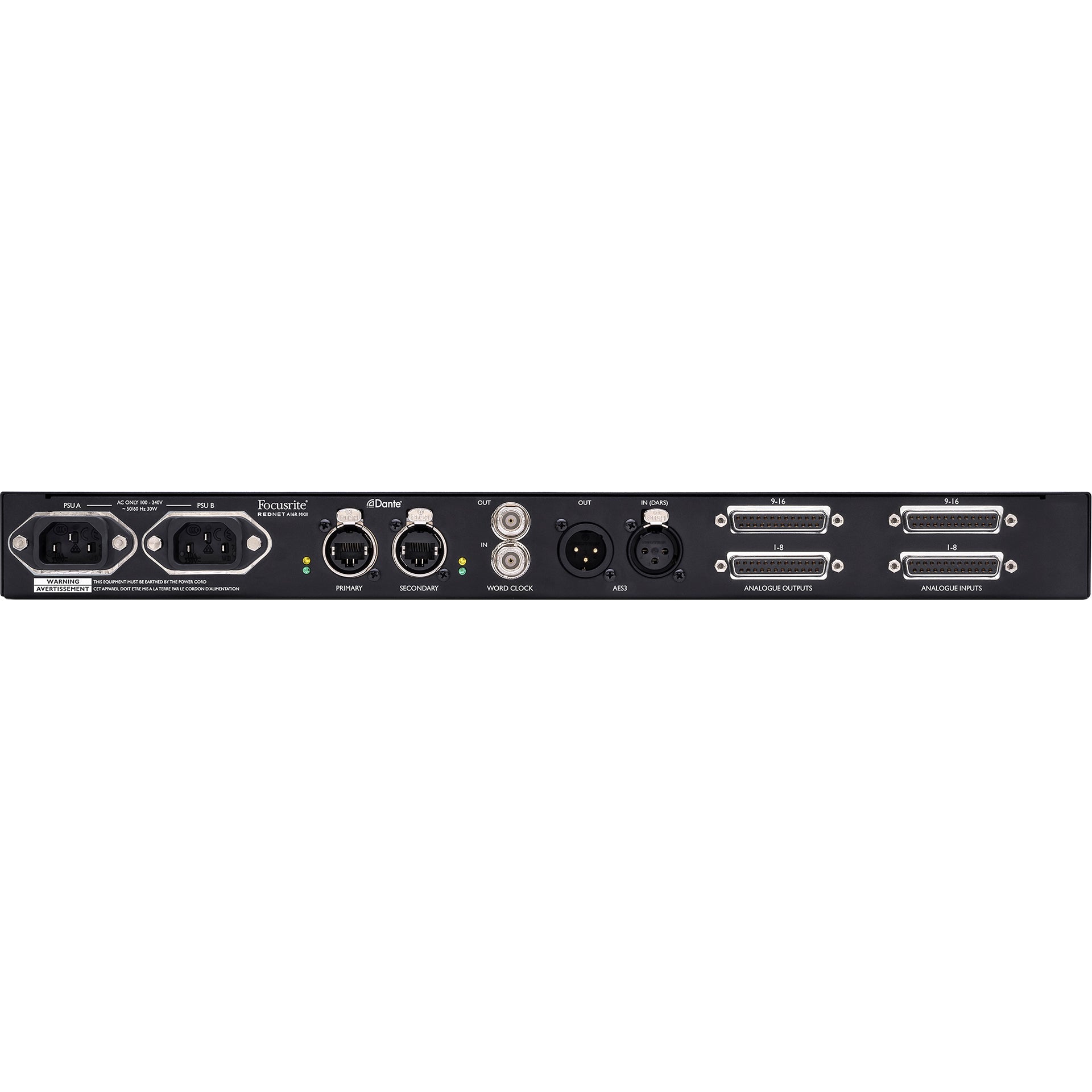 Focusrite Rednet A16R MkII 16x16 Dante Analogue I/O With Dual PSU